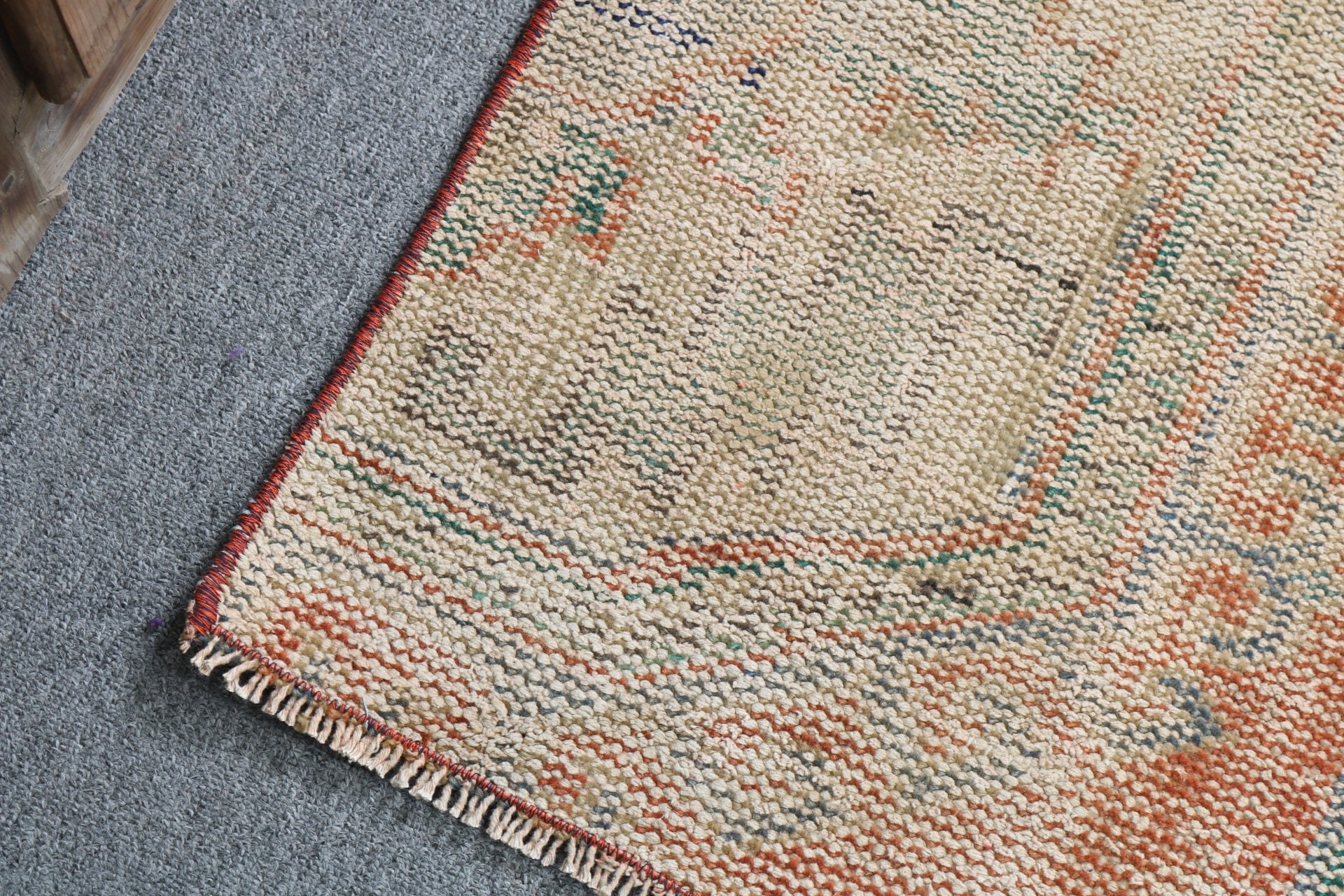 Turkish Rug, Small Area Rug, Anatolian Rugs, 1.5x3.1 ft Small Rugs, Door Mat Rug, Antique Rug, Vintage Rugs, Aztec Rug, Orange Antique Rugs