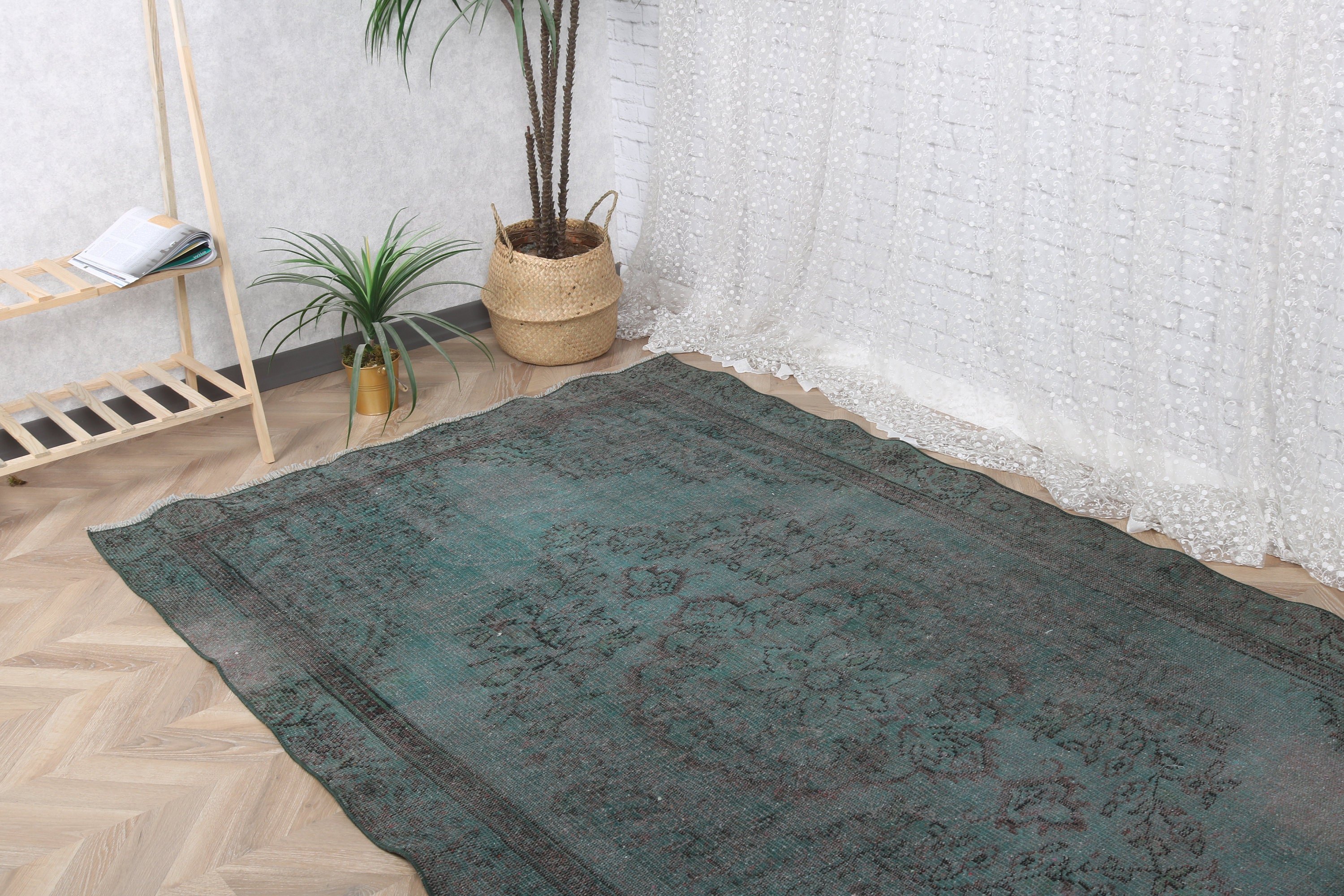 Green Oriental Rugs, Boho Rugs, Vintage Rugs, Salon Rug, Traditional Rugs, 4.8x8.7 ft Large Rugs, Statement Rug, Bedroom Rugs, Turkish Rug