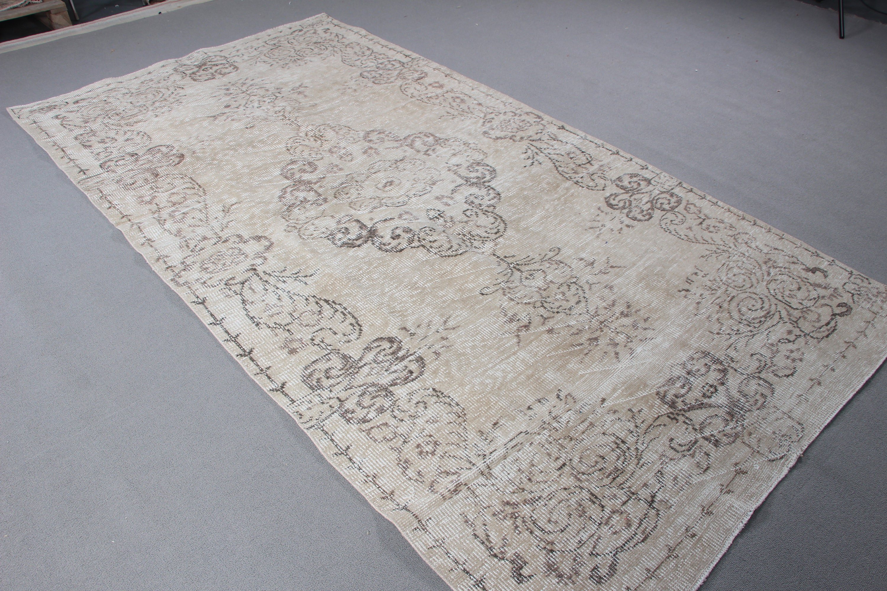 Large Vintage Rug, Rugs for Living Room, Oushak Rugs, Turkish Rug, Vintage Rugs, 5.1x9.4 ft Large Rug, Beige Oushak Rug, Bedroom Rugs