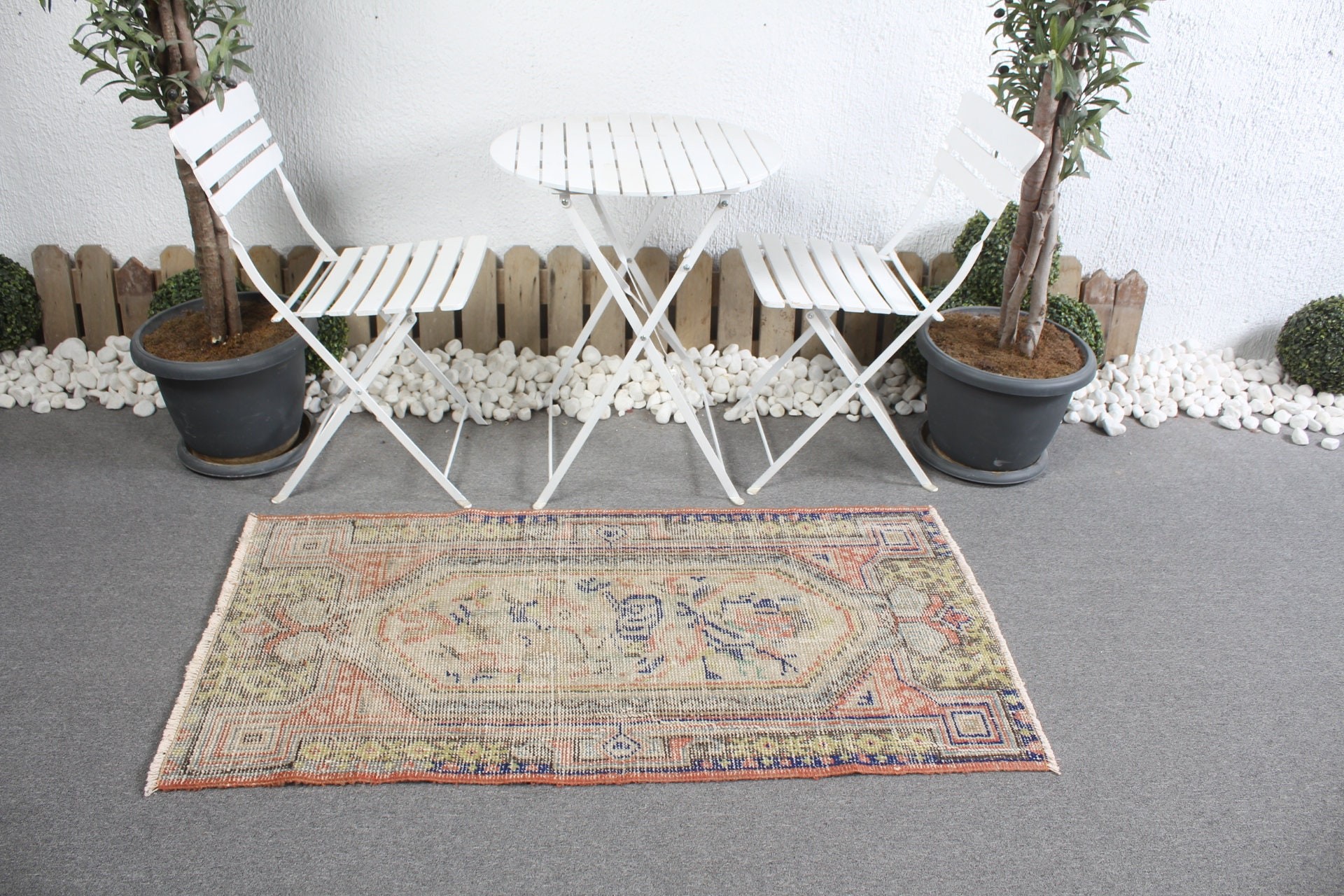 Vintage Rug, Bedroom Rug, Designer Rug, Turkish Rugs, Beige Floor Rugs, 2.5x4.7 ft Small Rugs, Anatolian Rug, Oriental Rugs, Car Mat Rugs