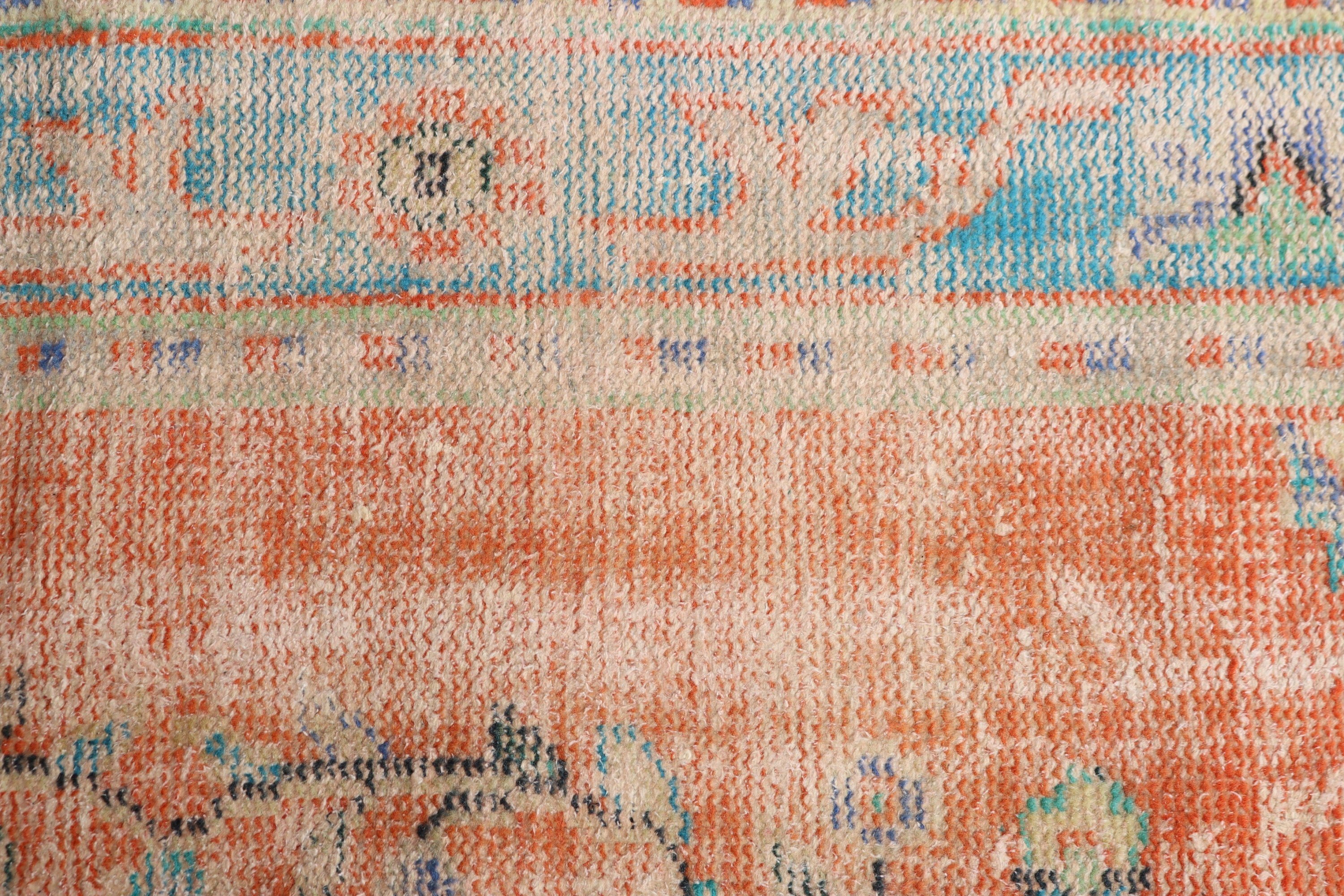 Turkish Rug, Orange Modern Rugs, Long Runner Rugs, Vintage Rugs, 1.5x6.2 ft Runner Rugs, Vintage Runner Rug, Oriental Rugs