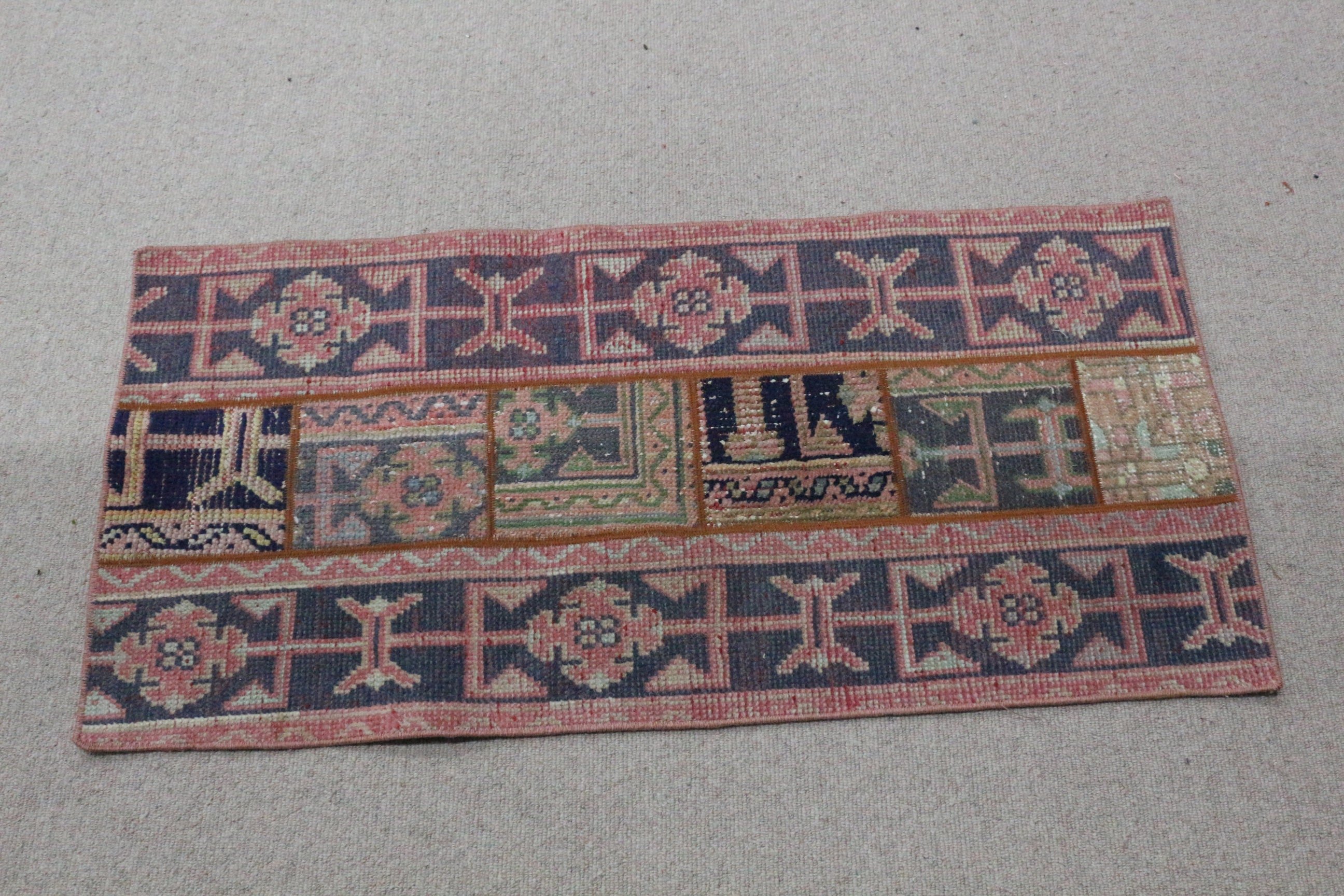 1.8x3.9 ft Small Rug, Cool Rug, Entry Rug, Vintage Rugs, Kitchen Rug, Wall Hanging Rug, Red Anatolian Rug, Rugs for Entry, Turkish Rugs
