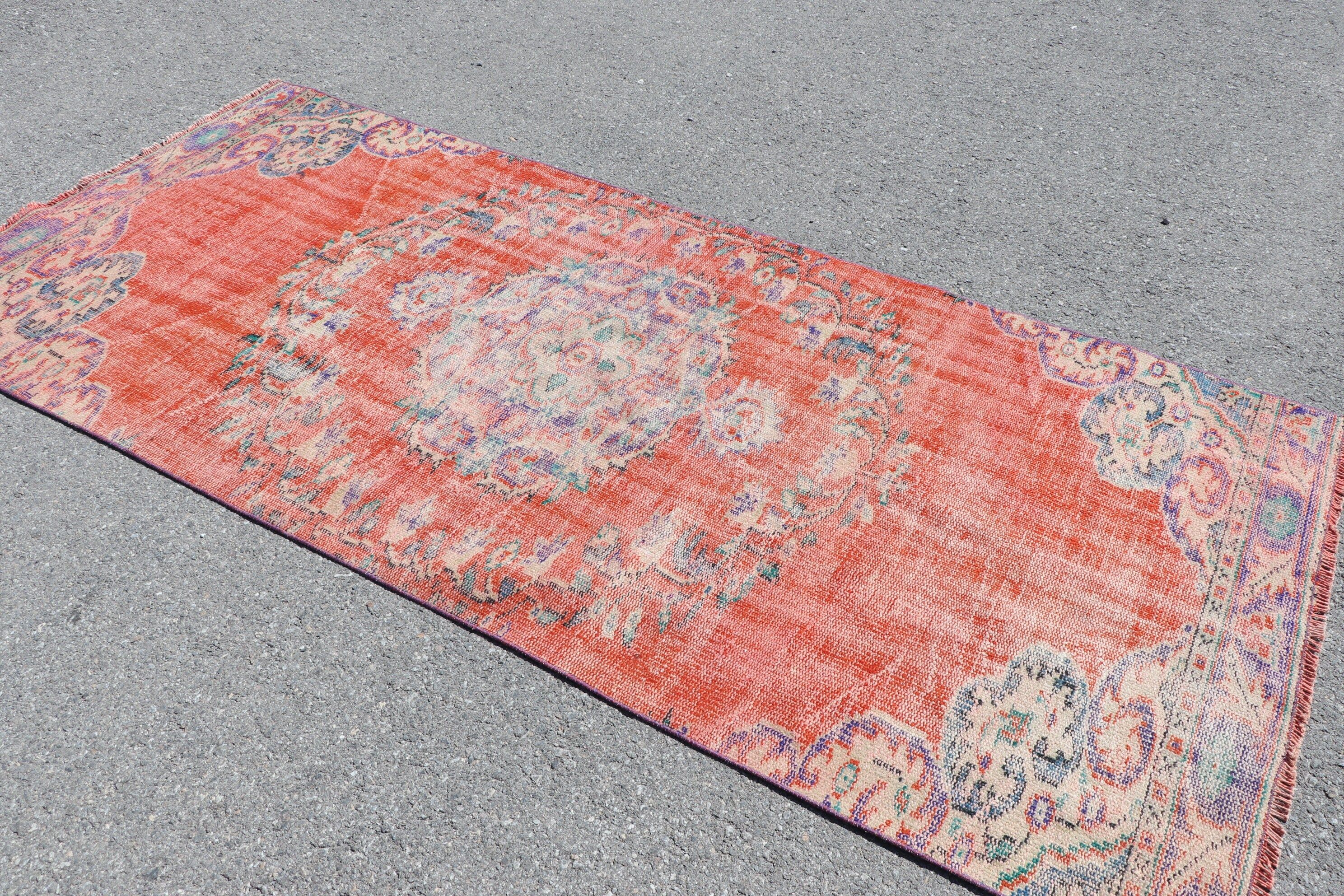 3.9x8.6 ft Area Rug, Vintage Rugs, Orange Cool Rugs, Indoor Rug, Cool Rug, Rugs for Indoor, Anatolian Rugs, Turkish Rug, Dining Room Rugs