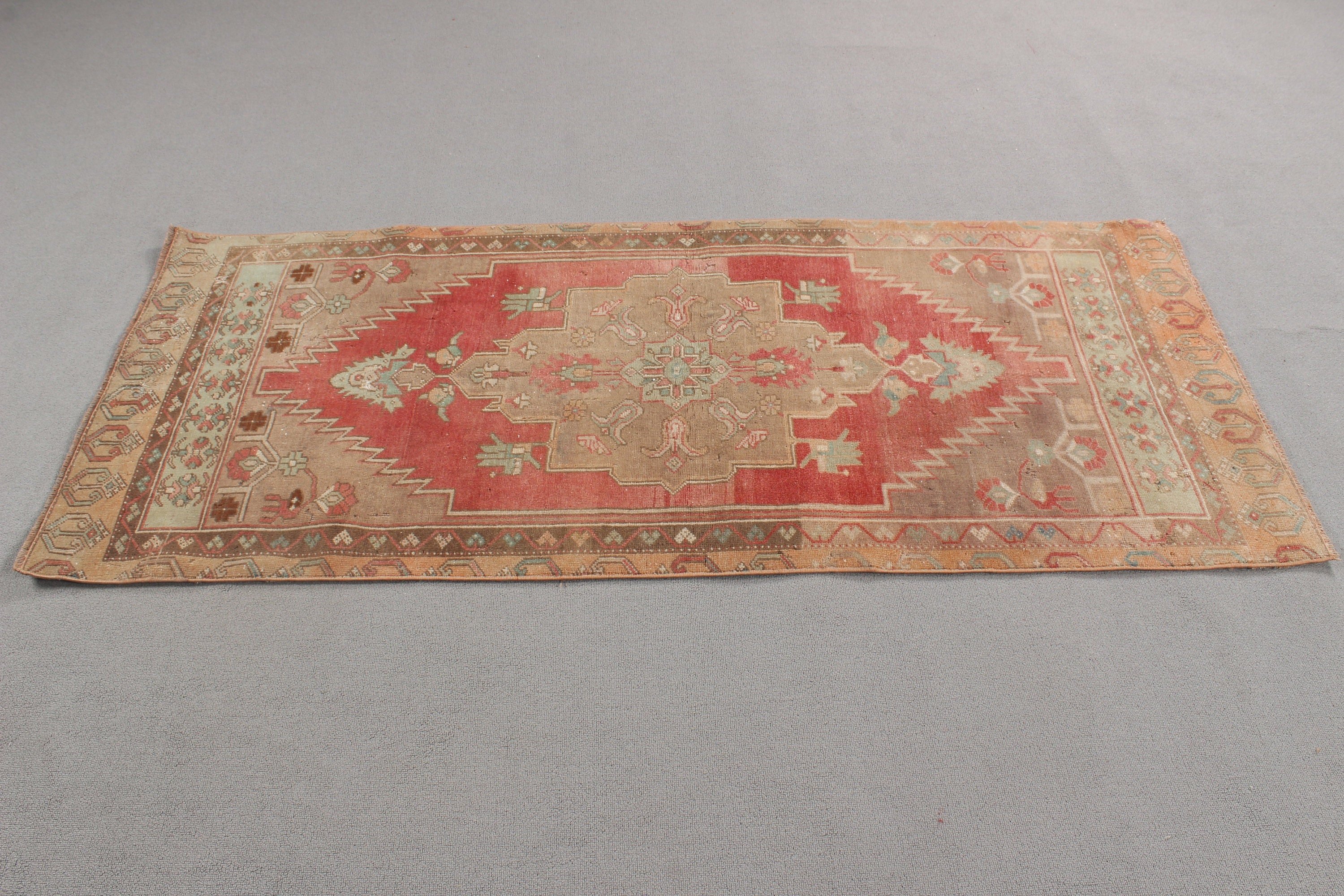 Home Decor Rug, Orange Boho Rugs, Aztec Rugs, Oushak Rug, 2.6x6 ft Accent Rug, Decorative Rug, Turkish Rugs, Boho Accent Rug, Vintage Rugs