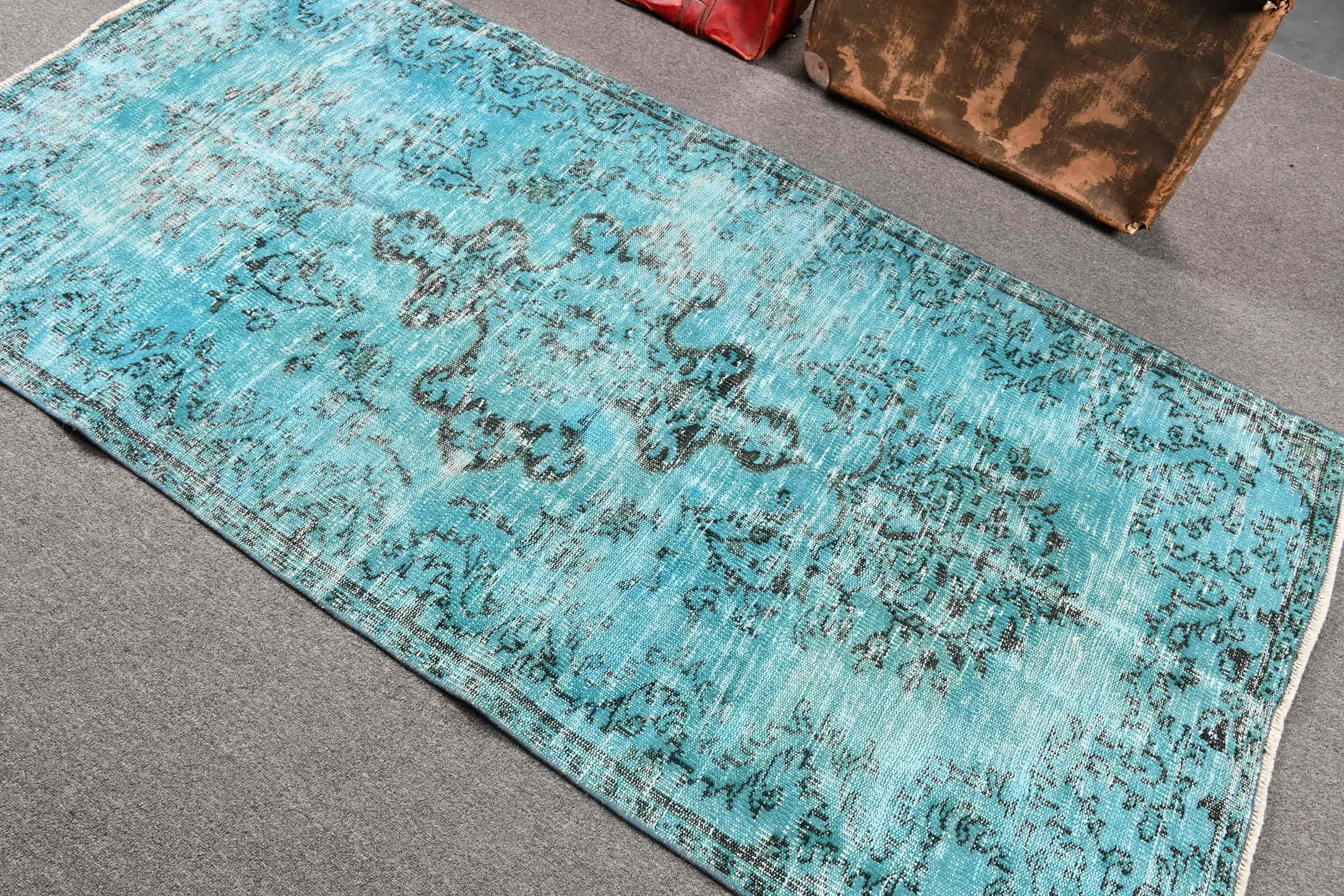 Vintage Rug, Turkish Rug, 3.7x7.4 ft Area Rugs, Rugs for Nursery, Floor Rug, Green Oushak Rugs, Cute Rug, Living Room Rug, Bedroom Rug