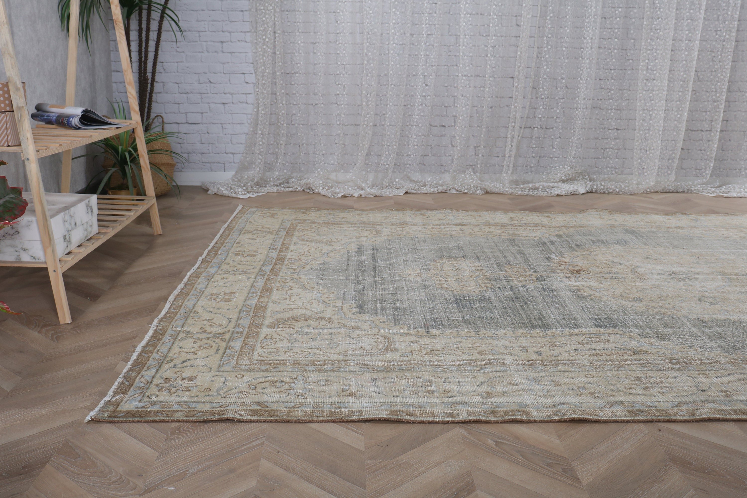 6.7x10.4 ft Large Rugs, Turkish Rugs, Vintage Rugs, Large Boho Rug, Neutral Rugs, Salon Rug, Moroccan Rugs, Beige Luxury Rugs, Artistic Rug