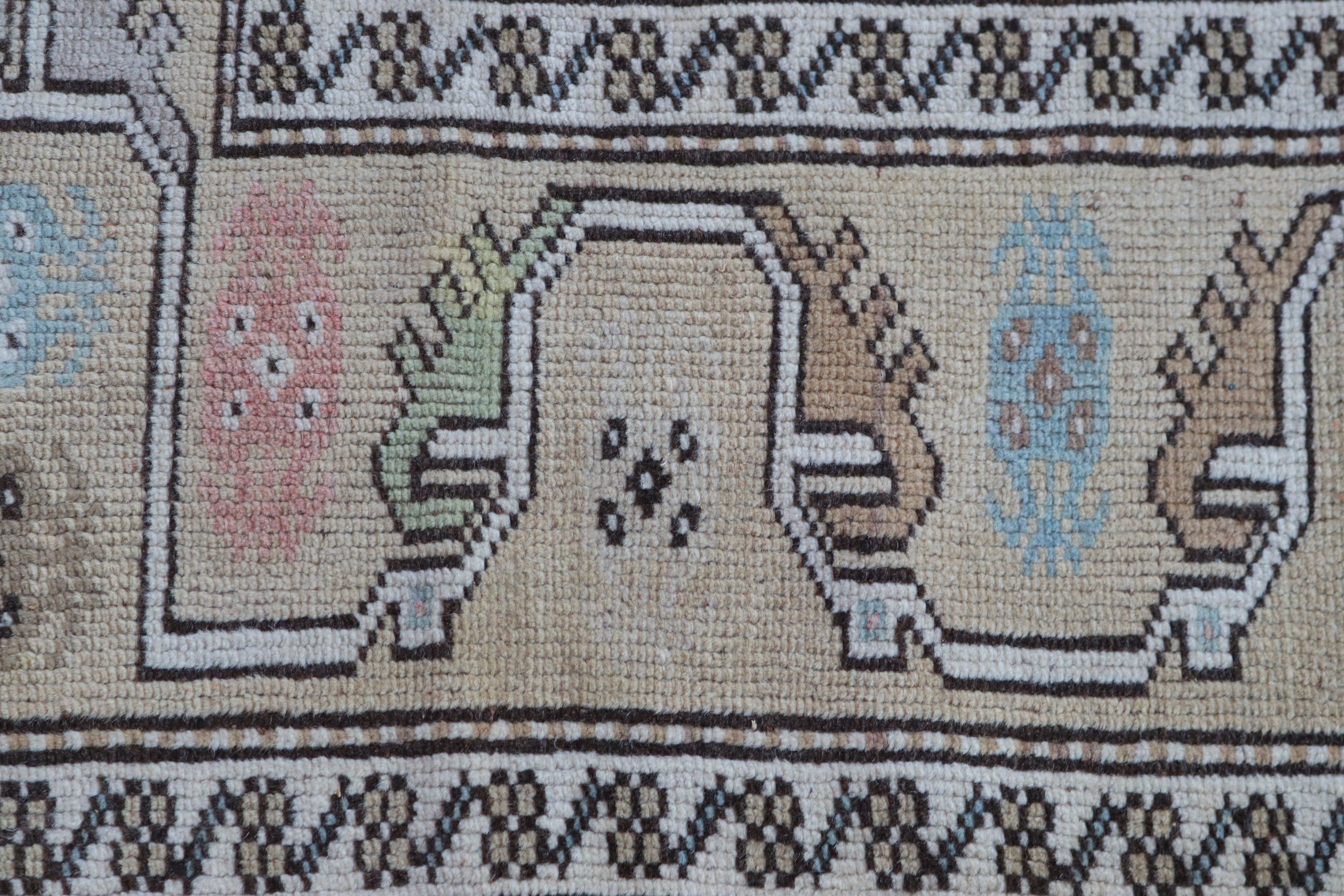 Turkish Rugs, Kitchen Rugs, Vintage Rugs, Aztec Rug, Oushak Rugs, Door Mat Rugs, Beige Antique Rugs, Bedroom Rug, 3x4.6 ft Small Rugs