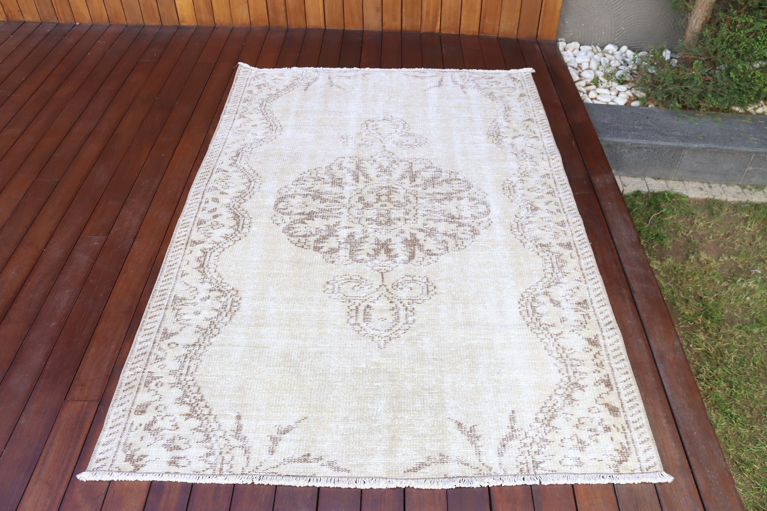 Rugs for Floor, Beige Wool Rug, Vintage Rugs, Flatweave Rug, Modern Rug, Floor Rugs, Turkish Rugs, Nursery Rug, 6.2x4.2 ft Area Rug