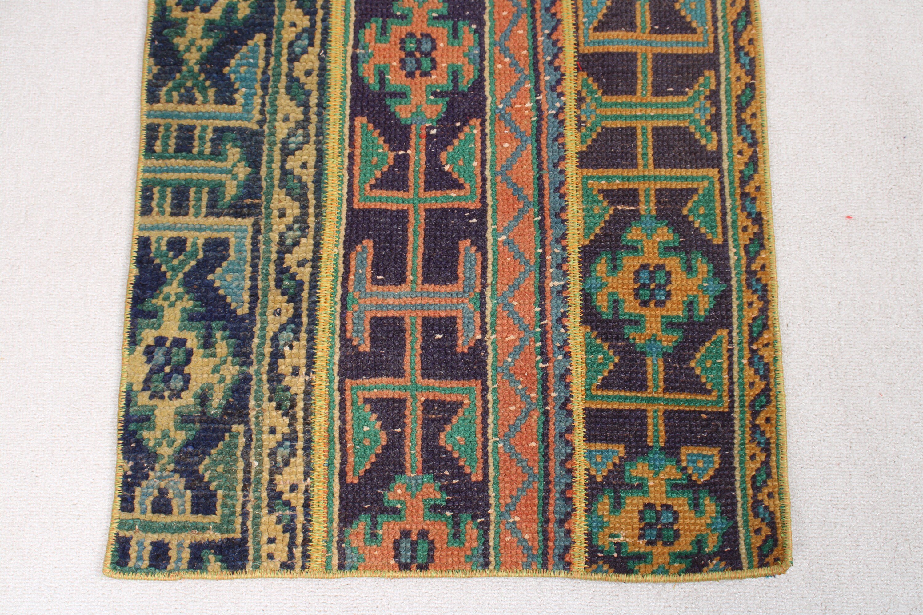 Rugs for Nursery, Bedroom Rug, Door Mat Rug, Vintage Rug, Cool Rug, Blue Home Decor Rug, Turkish Rug, 1.8x3.7 ft Small Rugs