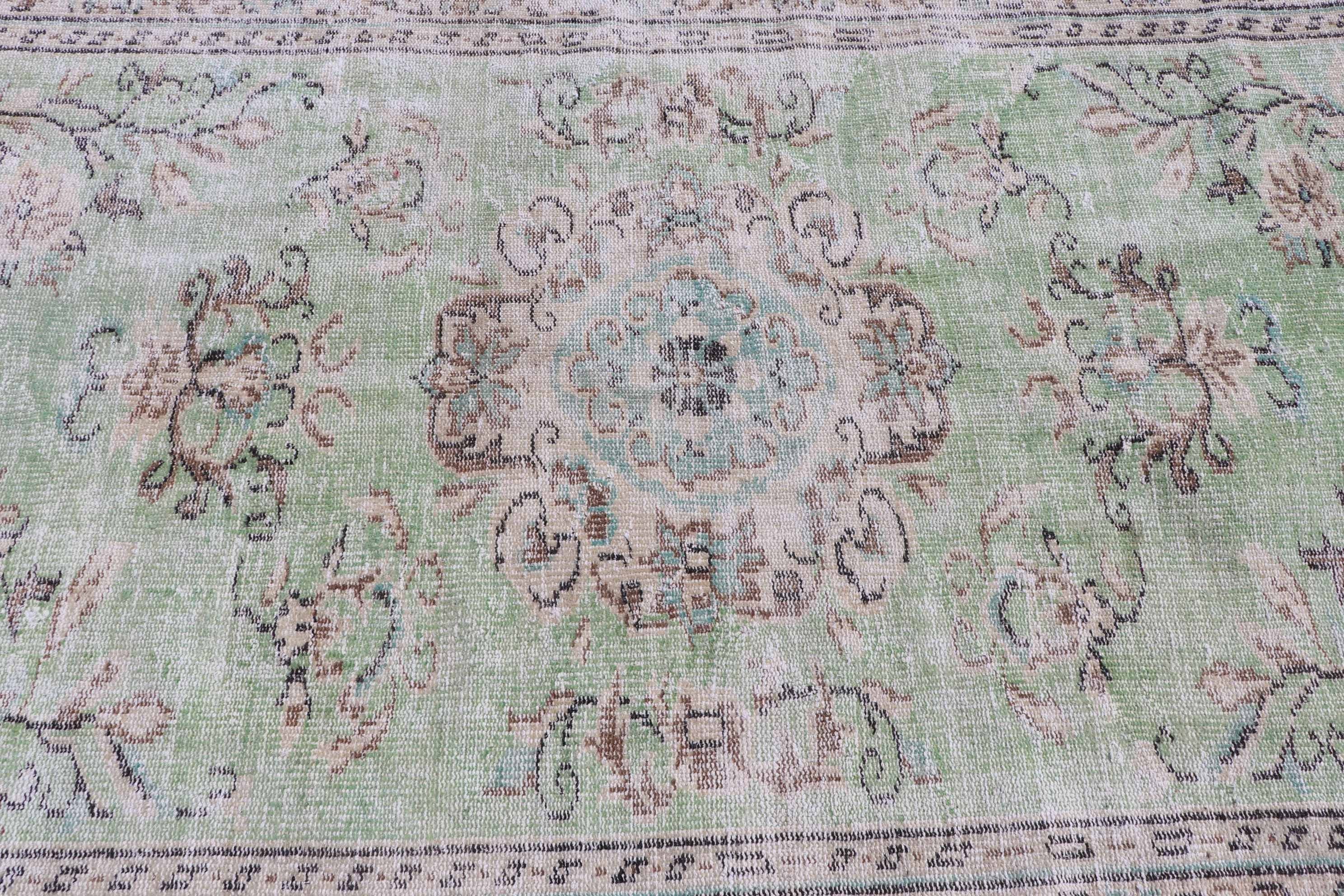 Turkish Rug, Vintage Rug, Nursery Rugs, Kitchen Rug, Green Wool Rugs, 4.7x7.8 ft Area Rugs, Anatolian Rug, Moroccan Rug, Rugs for Indoor