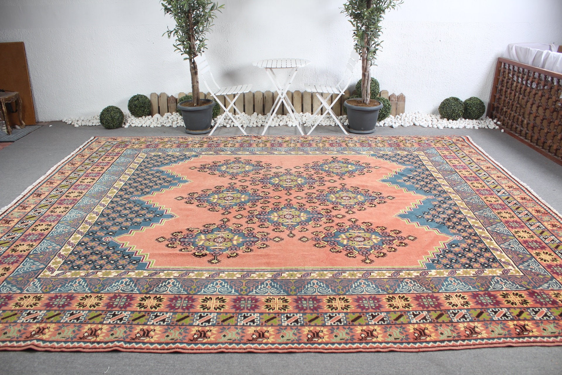 Sessiz Halı, Oturma Odası Halısı, Oryantal Halılar, Salon Halısı, Vintage Halı, Antika Halı, Türk Halısı, Kırmızı Antika Halı, 10.3x12.8 ft Büyük Boy Halı