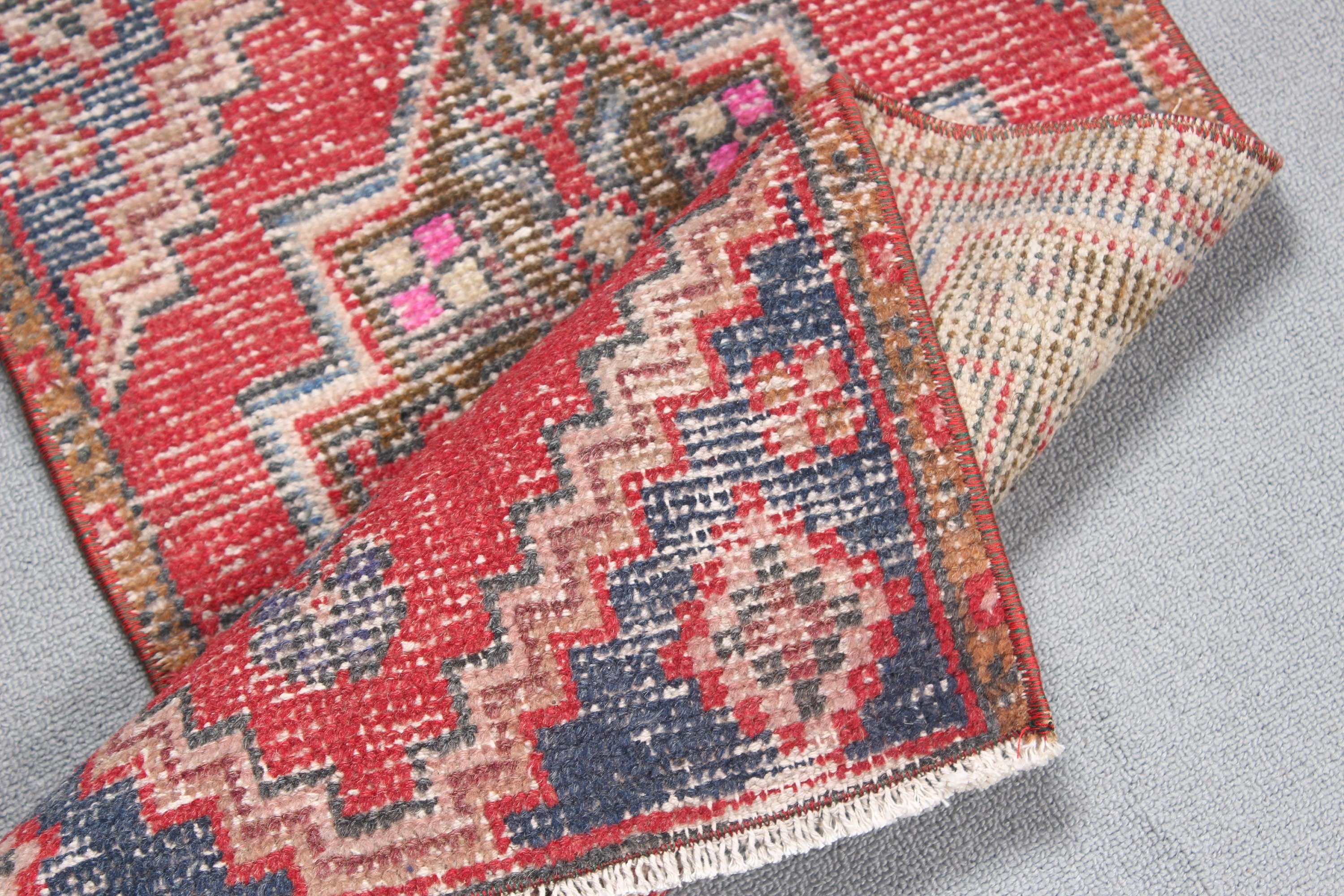 Turkish Rugs, 1.5x2.9 ft Small Rugs, Aztec Rugs, Red Home Decor Rug, Neutral Rugs, Small Vintage Rug, Bedroom Rugs, Vintage Rug, Boho Rug