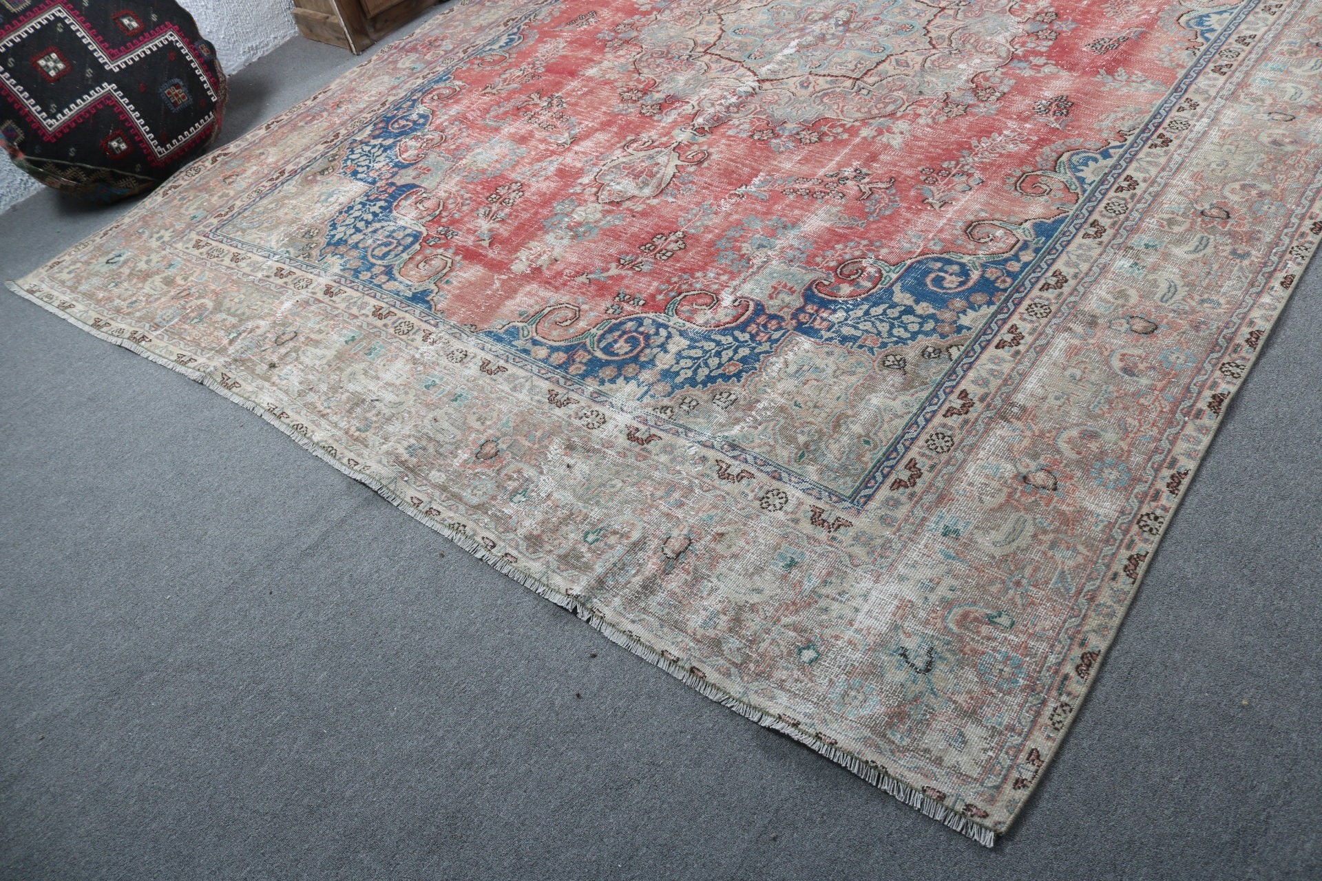 9.1x11.5 ft Oversize Rugs, Oversize Turkish Rugs, Turkish Rugs, Handwoven Rugs, Outdoor Rug, Flatweave Rug, Vintage Rug, Red Antique Rugs