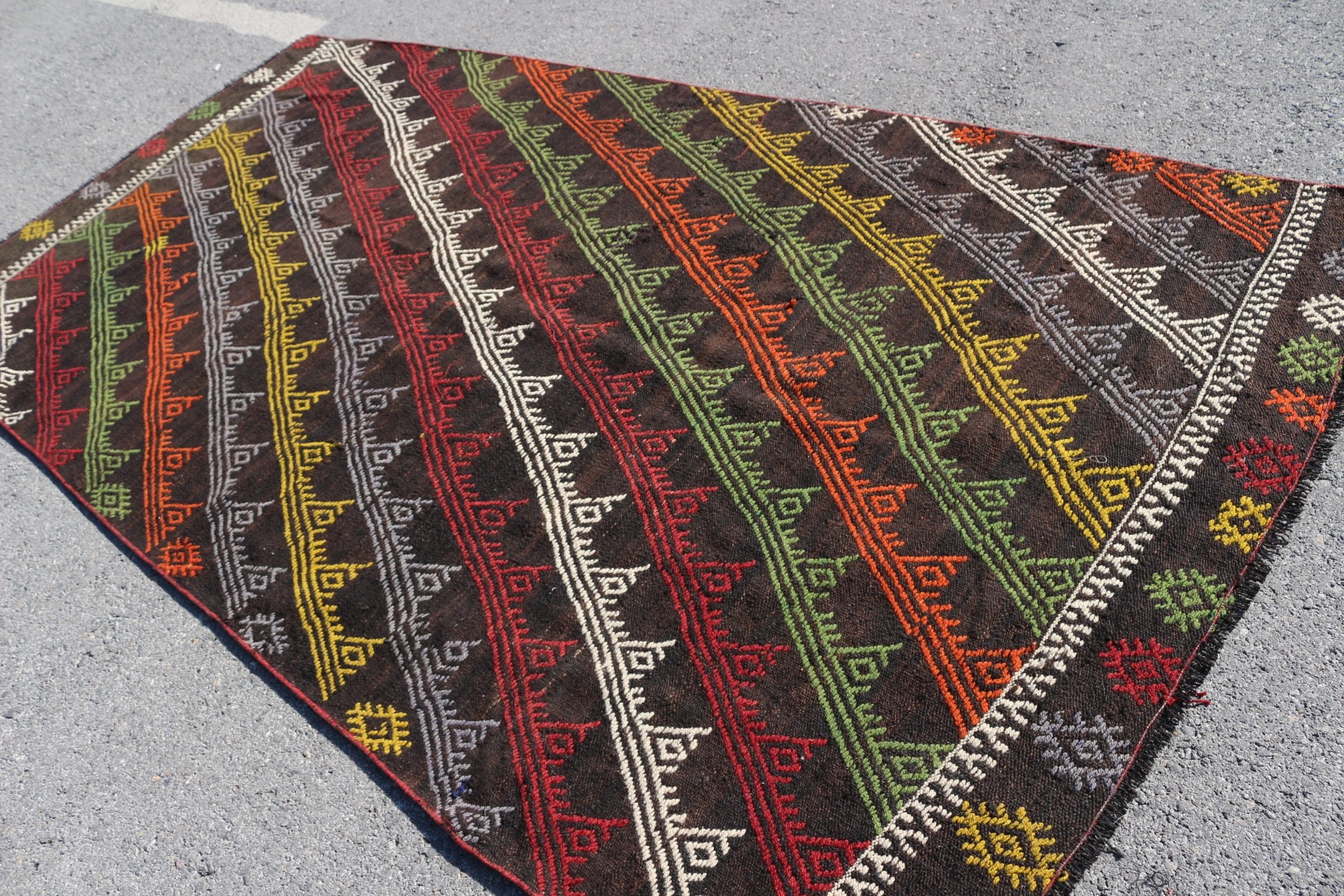 Home Decor Rug, Art Rug, Turkish Rug, Dining Room Rug, Black Oushak Rug, Bedroom Rug, 5x10.2 ft Large Rug, Kilim, Vintage Rugs, Antique Rug