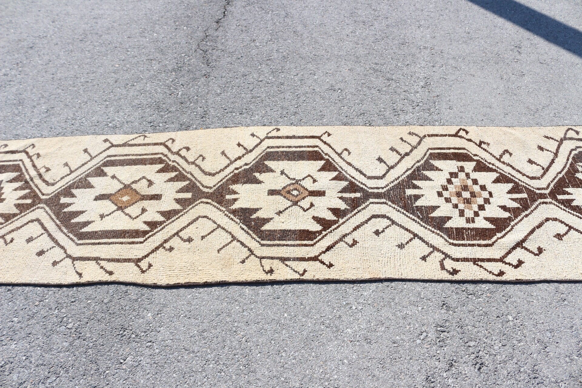 2.9x11.1 ft Runner Rug, Cool Rugs, Corridor Rugs, Beige Bedroom Rug, Old Rug, Vintage Rug, Turkish Rugs, Rugs for Stair