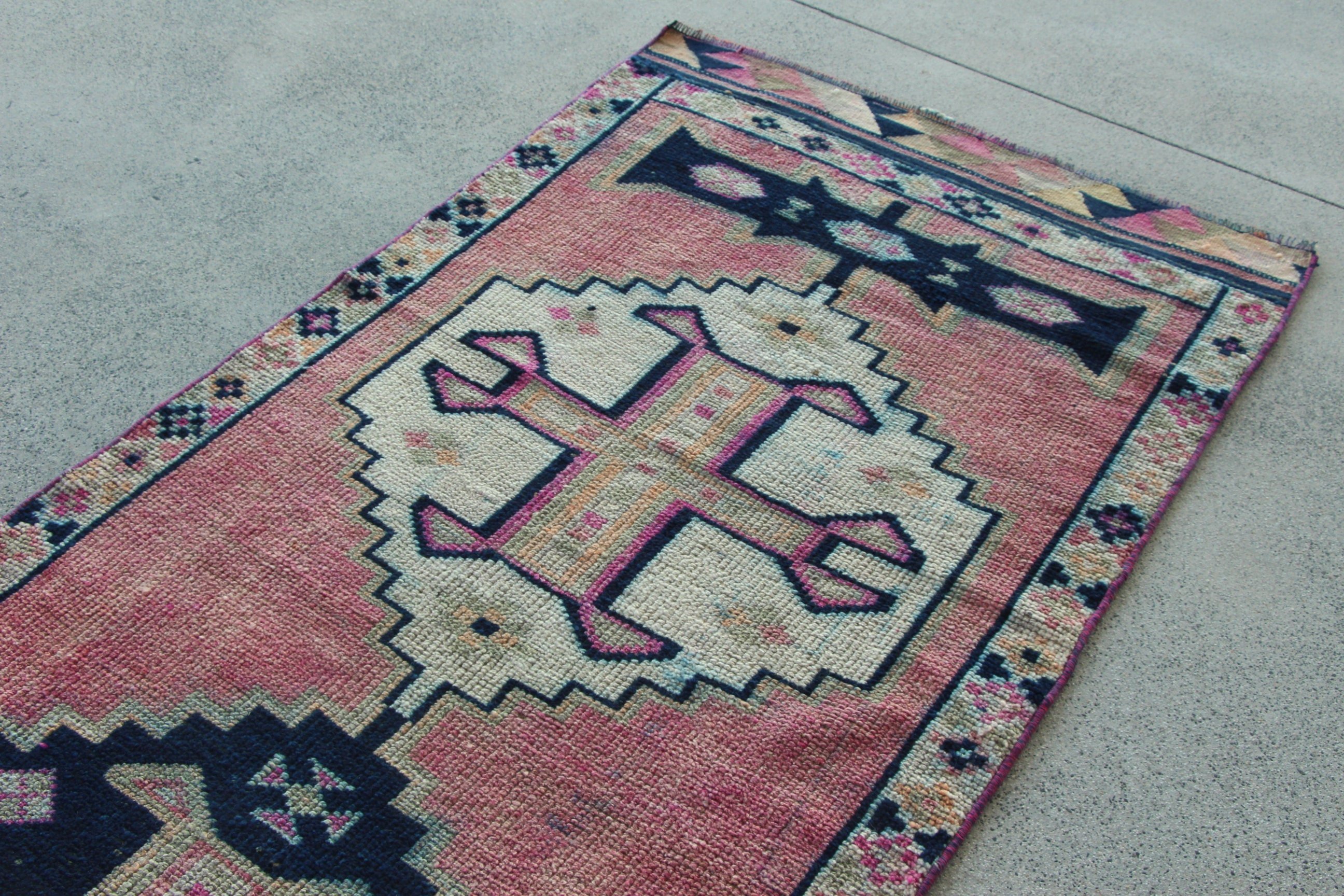 Pink Antique Rug, Turkish Rugs, Vintage Rug, Corridor Rug, Traditional Rugs, Hallway Rug, 3.1x11 ft Runner Rug, Statement Rugs, Neutral Rug