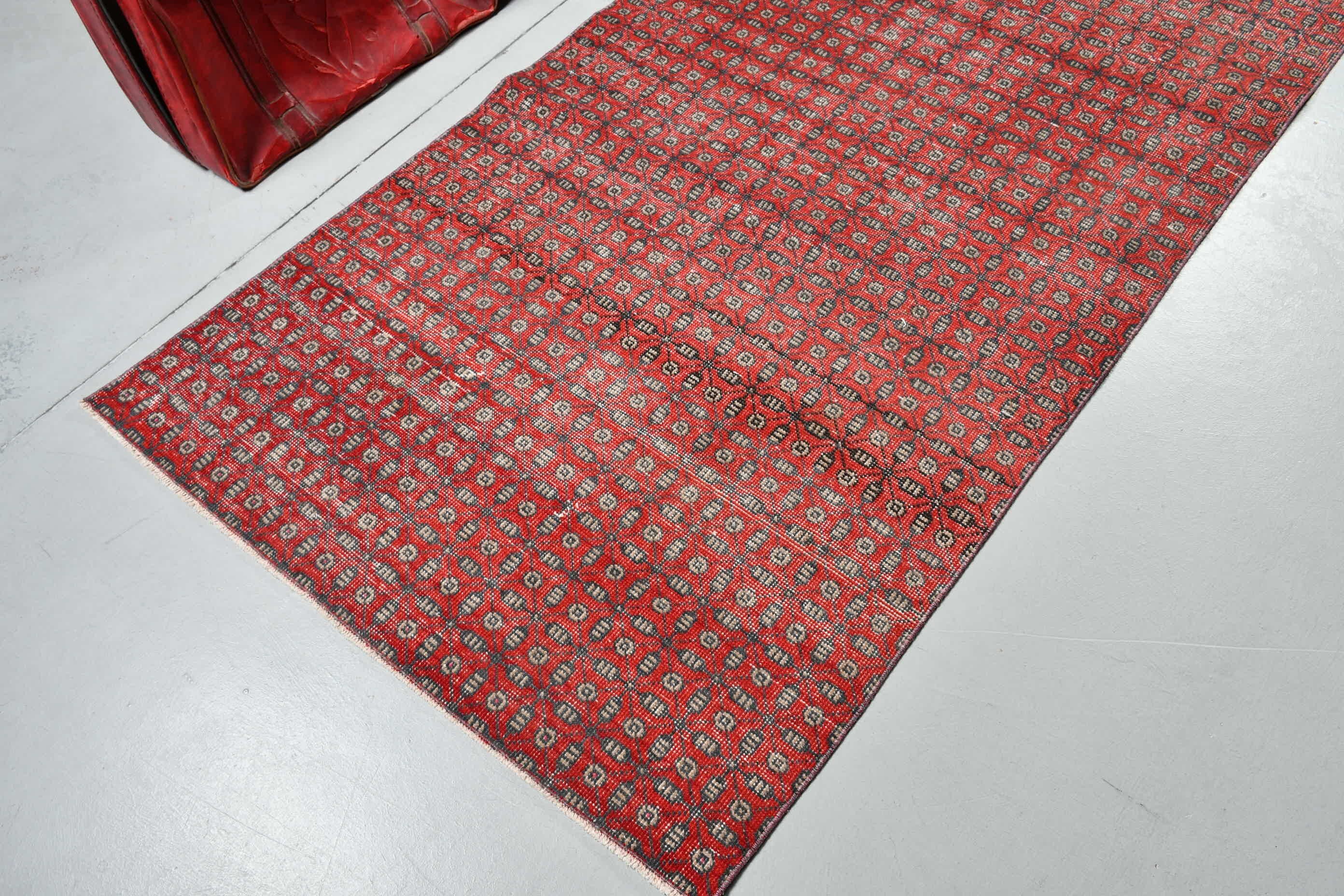 Turkish Rug, Floor Rugs, Living Room Rug, Kitchen Rugs, Vintage Rug, Antique Rugs, Red Home Decor Rug, 3.7x8.1 ft Area Rug, Eclectic Rug