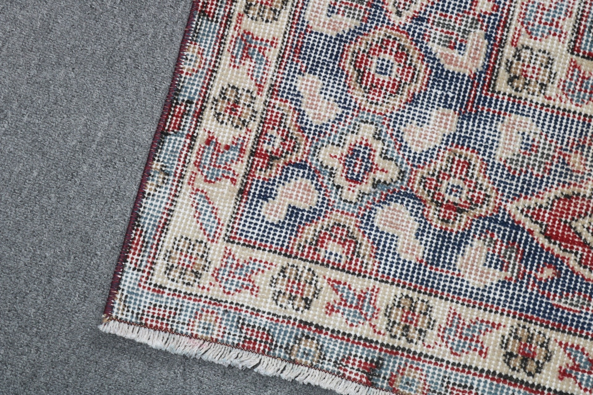 1.6x3.2 ft Small Rugs, Kitchen Rugs, Rugs for Entry, Turkish Rugs, Nursery Rug, Vintage Rugs, Blue Antique Rug, Luxury Rug, Oushak Rug