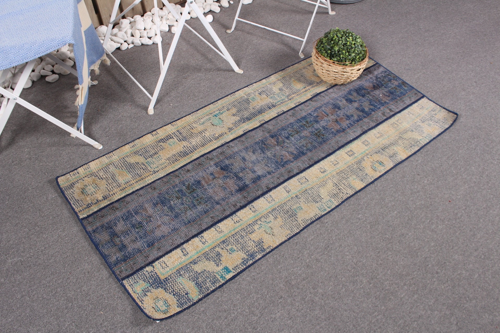 Moroccan Rugs, Cool Rug, Rugs for Bath, Green  2.1x4.6 ft Small Rug, Kitchen Rug, Turkish Rug, Bedroom Rugs, Vintage Rugs