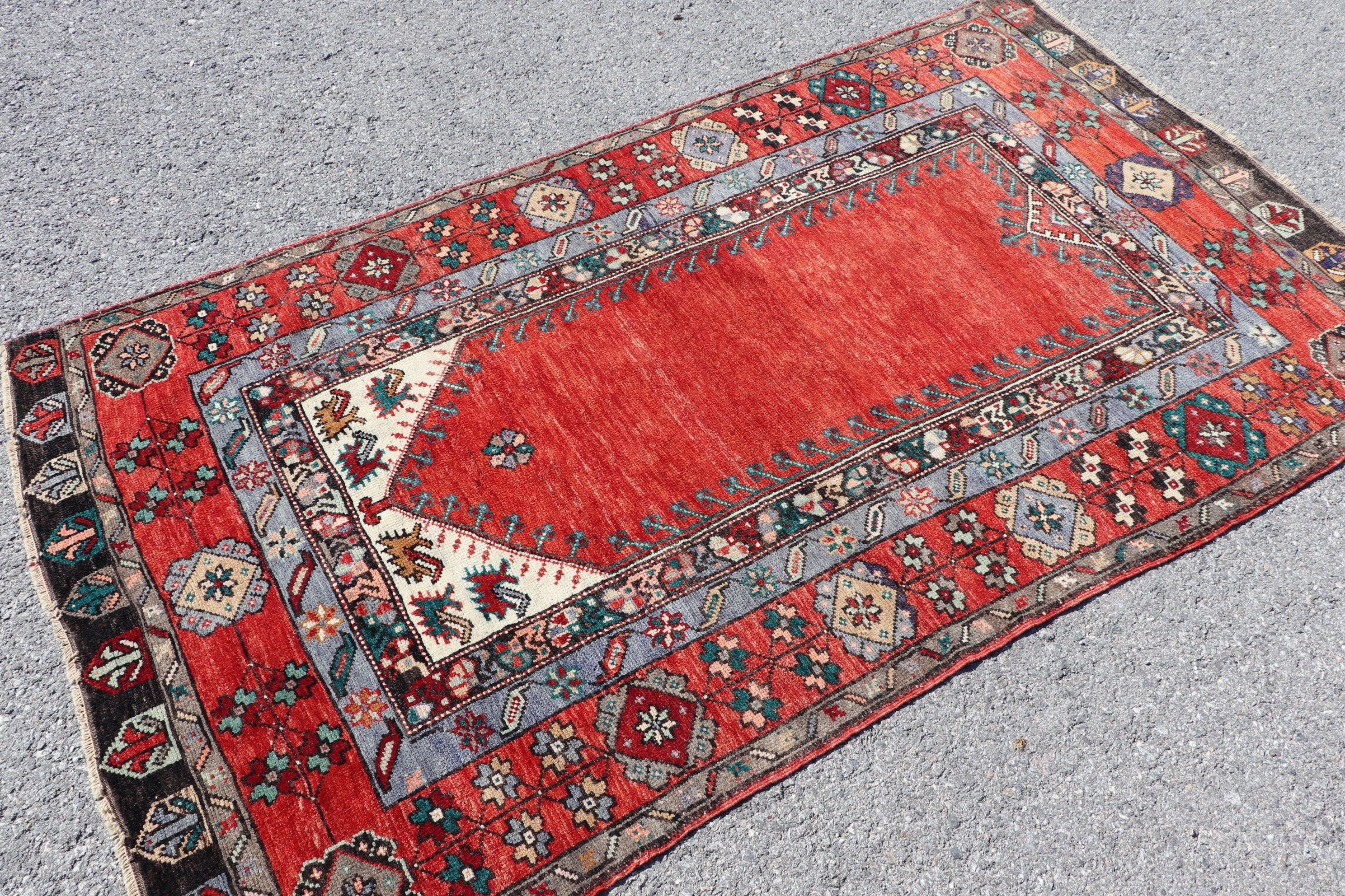 Vintage Halılar, 3.8x6.5 ft Alan Halısı, İç Mekan Halıları, Türk Halısı, Alan Halıları, Mutfak Halıları, Soğuk Halı, Kırmızı Yer Halıları, Ev Dekorasyonu Halısı