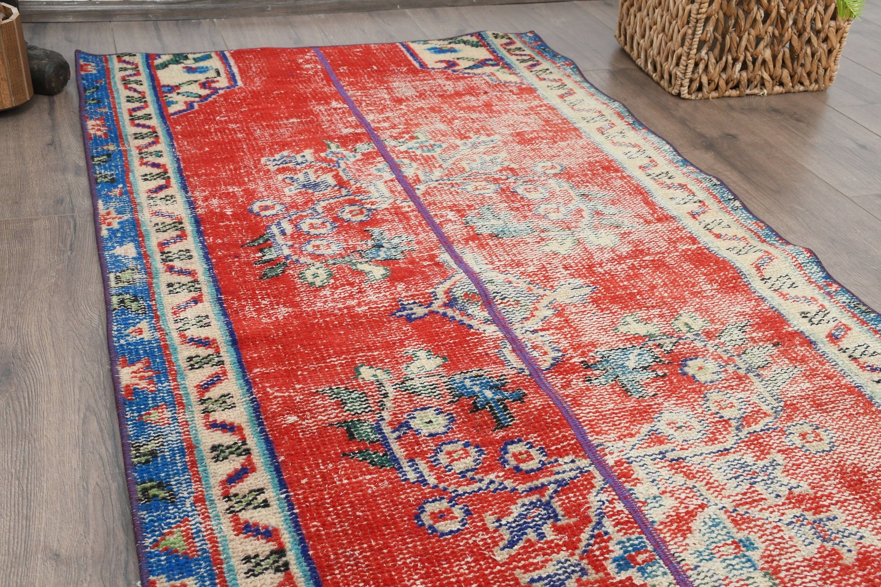 2.8x5.8 ft Accent Rug, Turkish Rug, Rugs for Bedroom, Moroccan Rug, Kitchen Rug, Vintage Rugs, Nursery Rug, Blue Cool Rugs