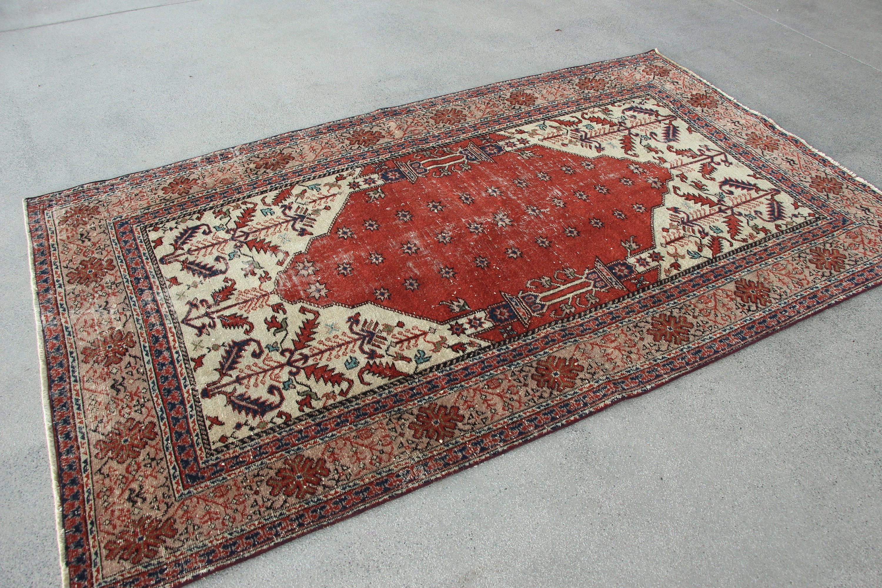 Anadolu Halısı, Yatak Odası Halısı, Türk Halısı, Turuncu 4.8x8 ft Alan Halısı, İç Mekan Halıları, Mutfak Halısı, Doğal Halı, Vintage Halılar