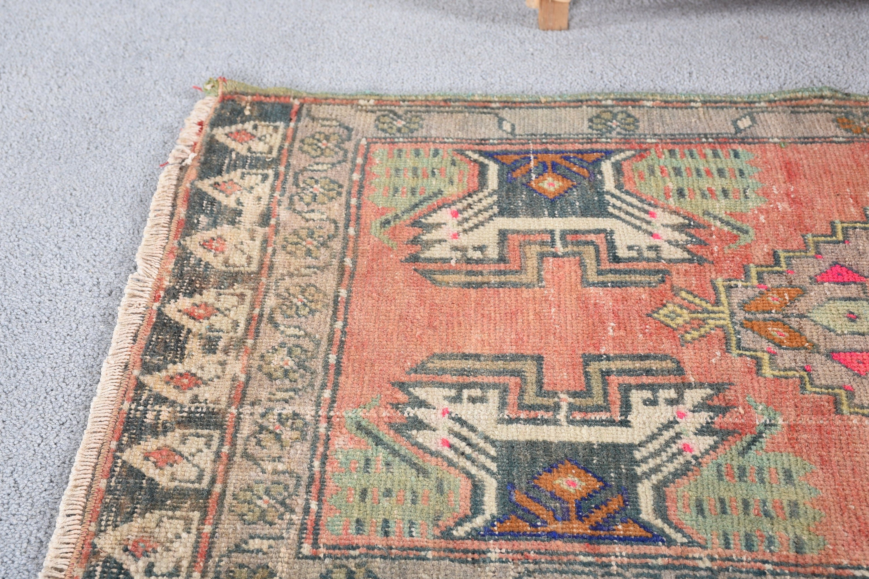 Vintage Halılar, 1.8x3.2 ft Küçük Halılar, Banyo Halısı, Türk Halısı, Çocuk Odası Halıları, Fas Halıları, Mutfak Halısı, Kahverengi Oryantal Halı