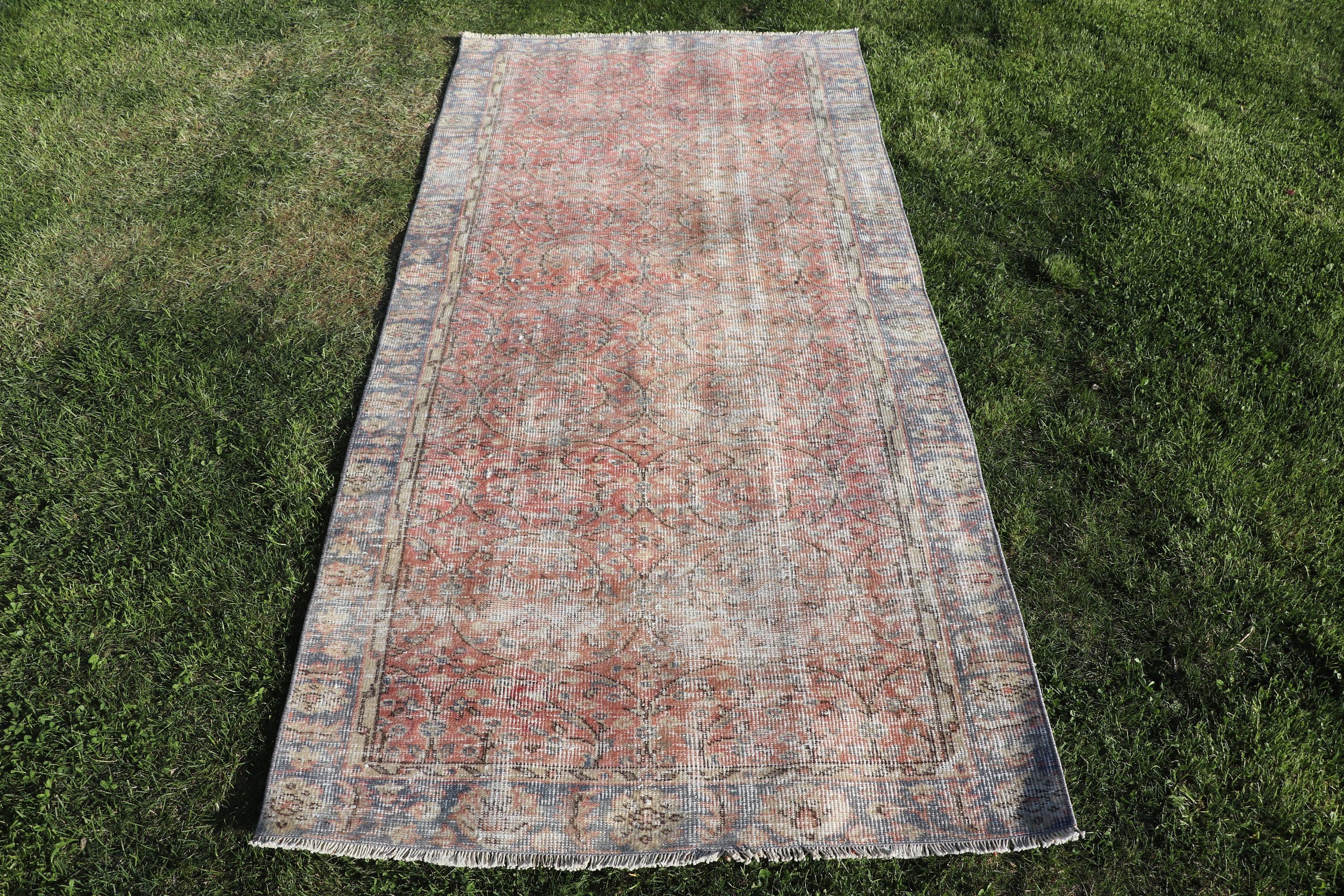 Vintage Halılar, Yatak Odası Halıları, 3,2x6,8 ft Accent Halı, Turuncu Soğuk Halı, Mutfak Halısı, Bohem Halıları, Oushak Halıları, Türk Halıları, Yatak Odası Halıları