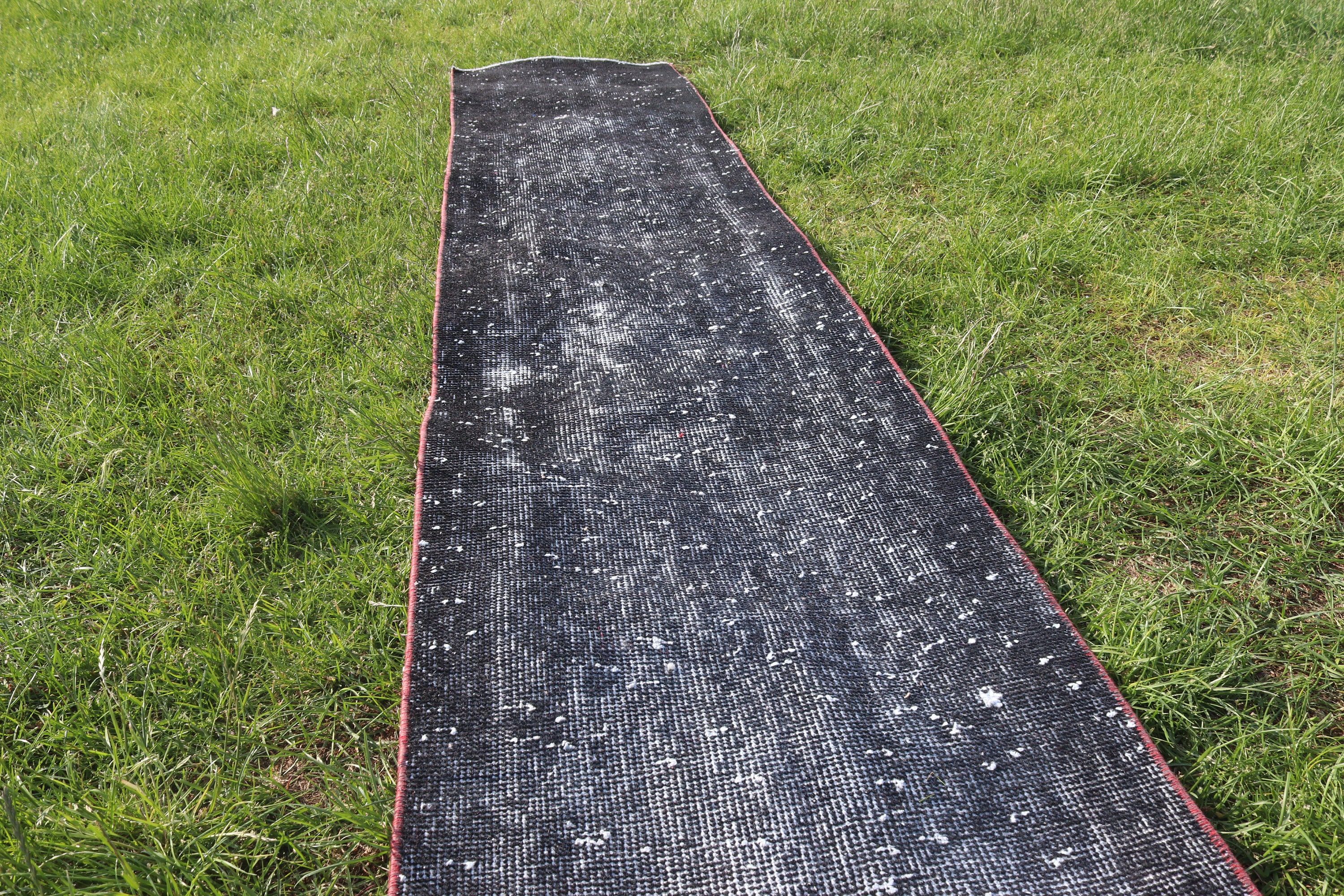 Turkish Rug, Black Luxury Rug, 1.7x8.4 ft Runner Rugs, Handwoven Rugs, Long Runner Rug, Vintage Runner Rugs, Oriental Rugs, Vintage Rug