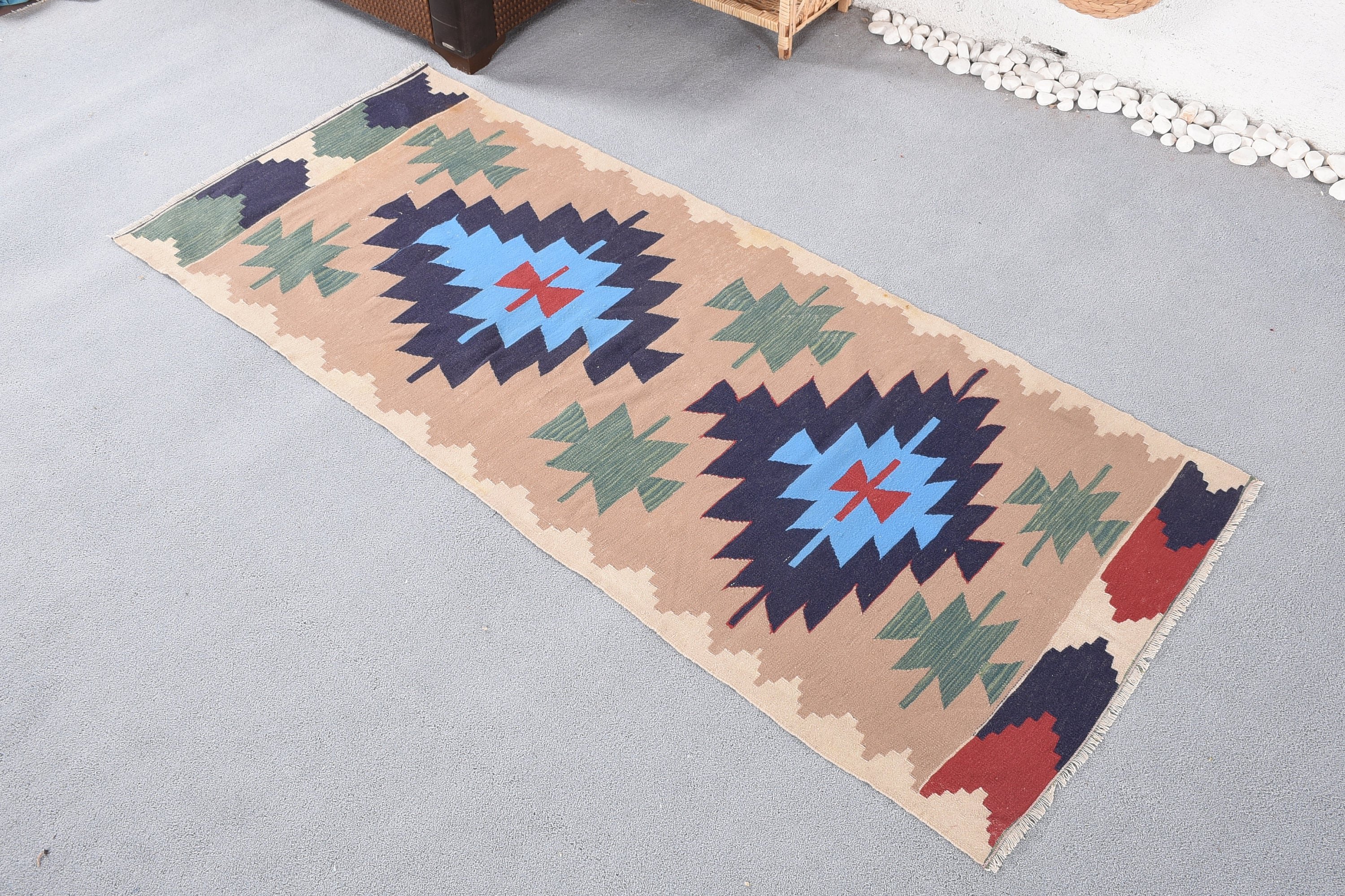 Kilim, Kahverengi Oushak Halıları, 2,8x6,7 ft Aksan Halıları, Giriş Halısı, Türk Halıları, Antika Halı, Mutfak Halısı, Yer Halıları, Vintage Halılar, Eklektik Halı