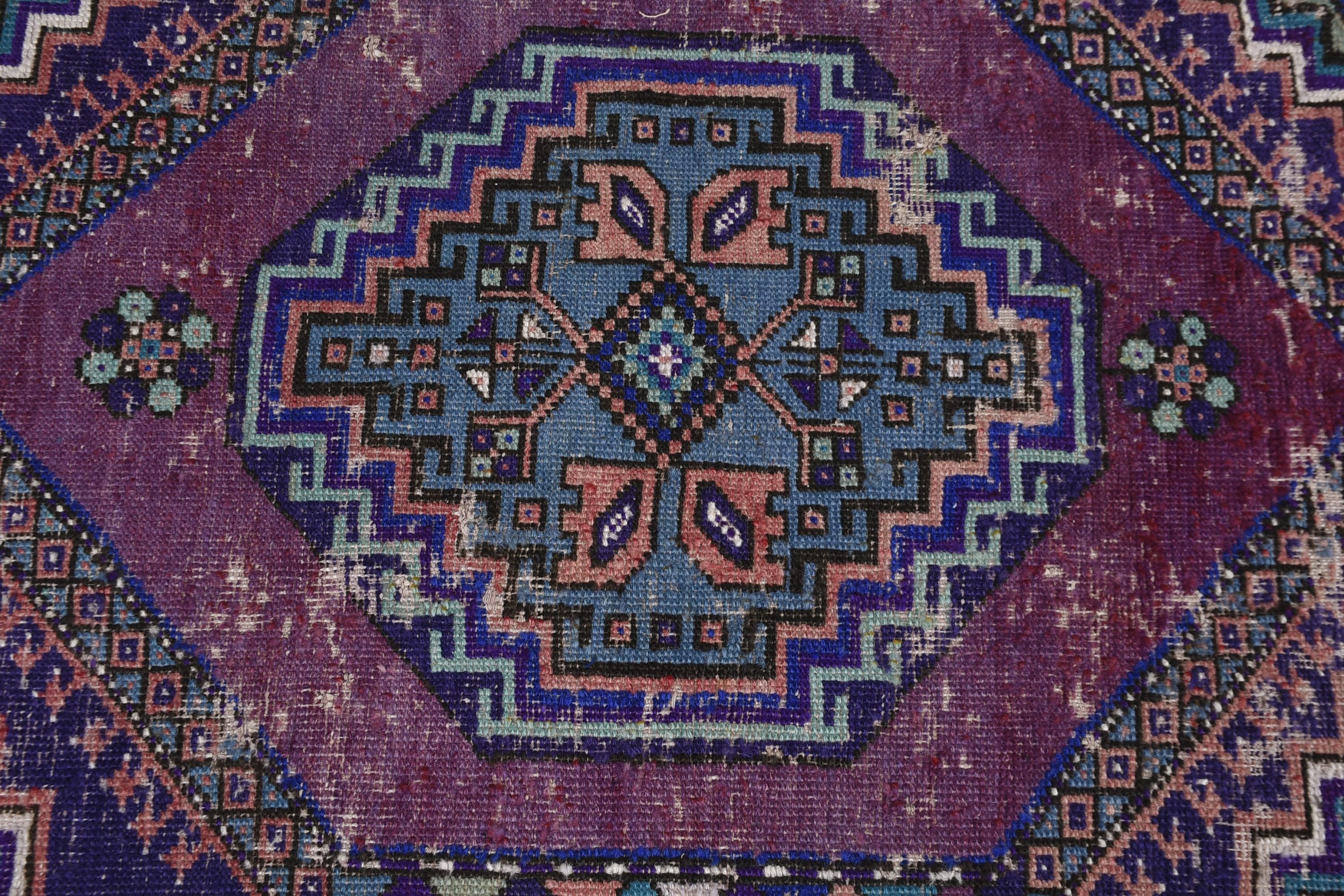 Bath Rug, Rugs for Entry, Vintage Rugs, Oriental Rug, Nursery Rug, Home Decor Rug, 2.1x4 ft Small Rug, Turkish Rug, Purple Oriental Rug