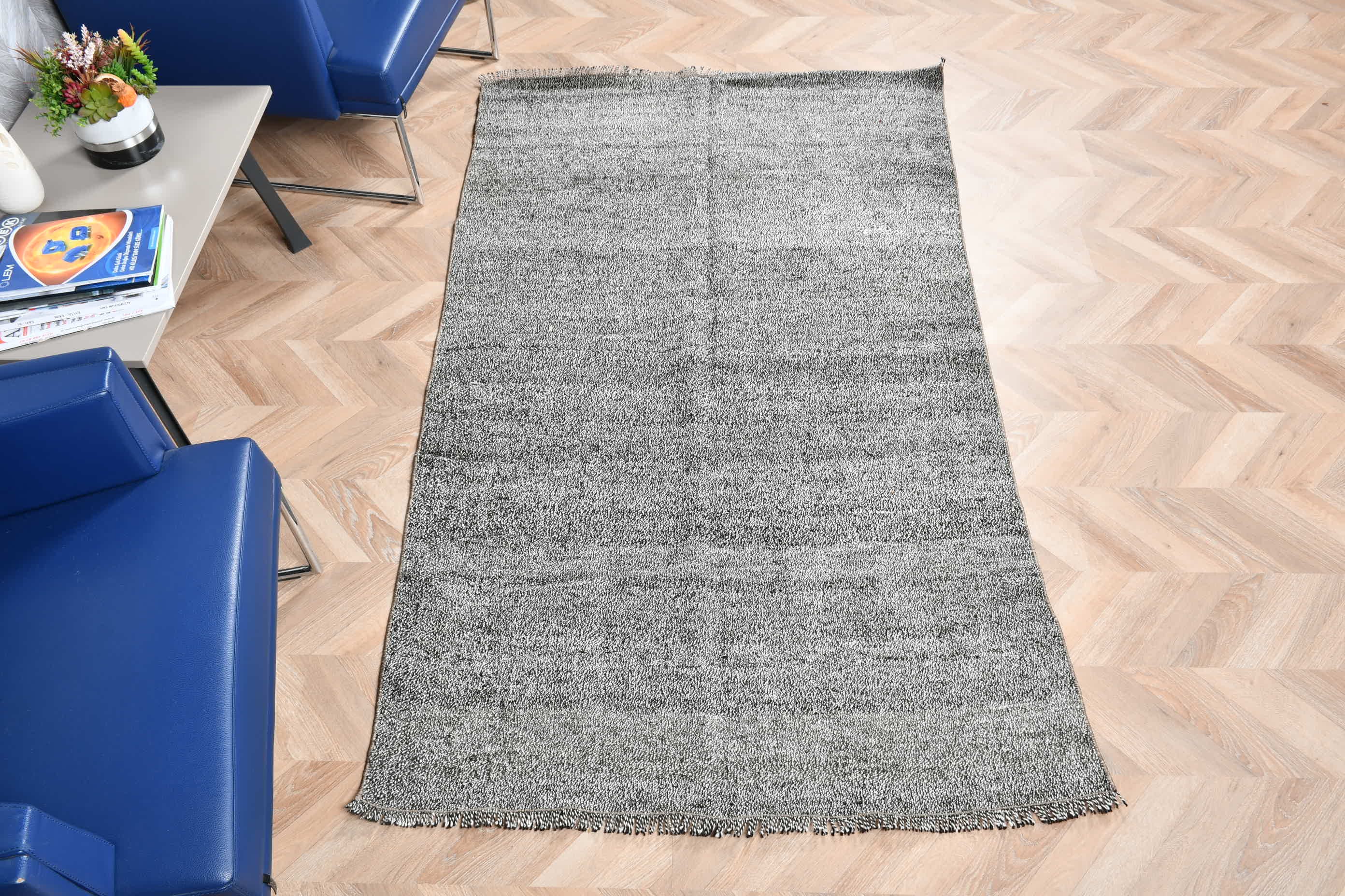 Türk Halıları, Vintage Halı, 4.1x6.7 ft Alan Halıları, Yün Halı, Siyah Fas Halısı, Anadolu Halısı, Ev Halısı, Ofis Halıları, Kilim, Çocuk Halısı