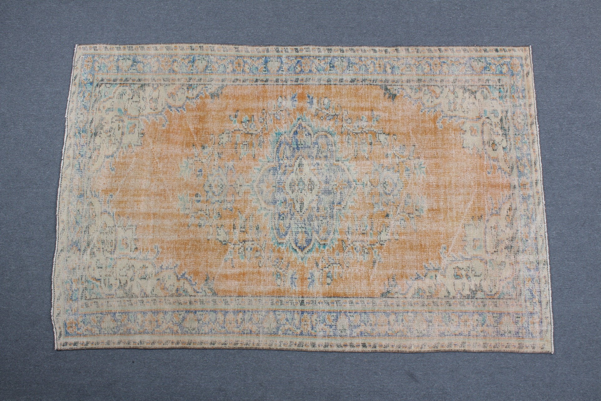 5.4x8.4 ft Büyük Halılar, Oturma Odası Halısı, Soğuk Halı, Salon Halıları, Turuncu Soğuk Halı, Yatak Odası Halıları, Vintage Halılar, Anadolu Halısı, Türk Halısı