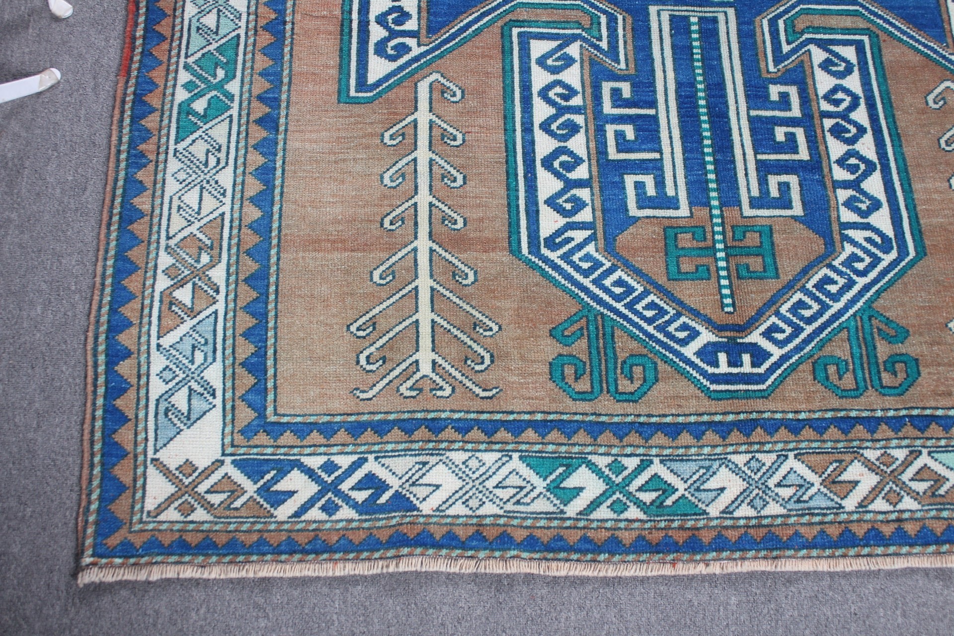 Vintage Rug, Floor Rug, Vintage Decor Rugs, Turkish Rug, Kitchen Rug, Dining Room Rugs, Blue Floor Rugs, 5x6.9 ft Area Rugs