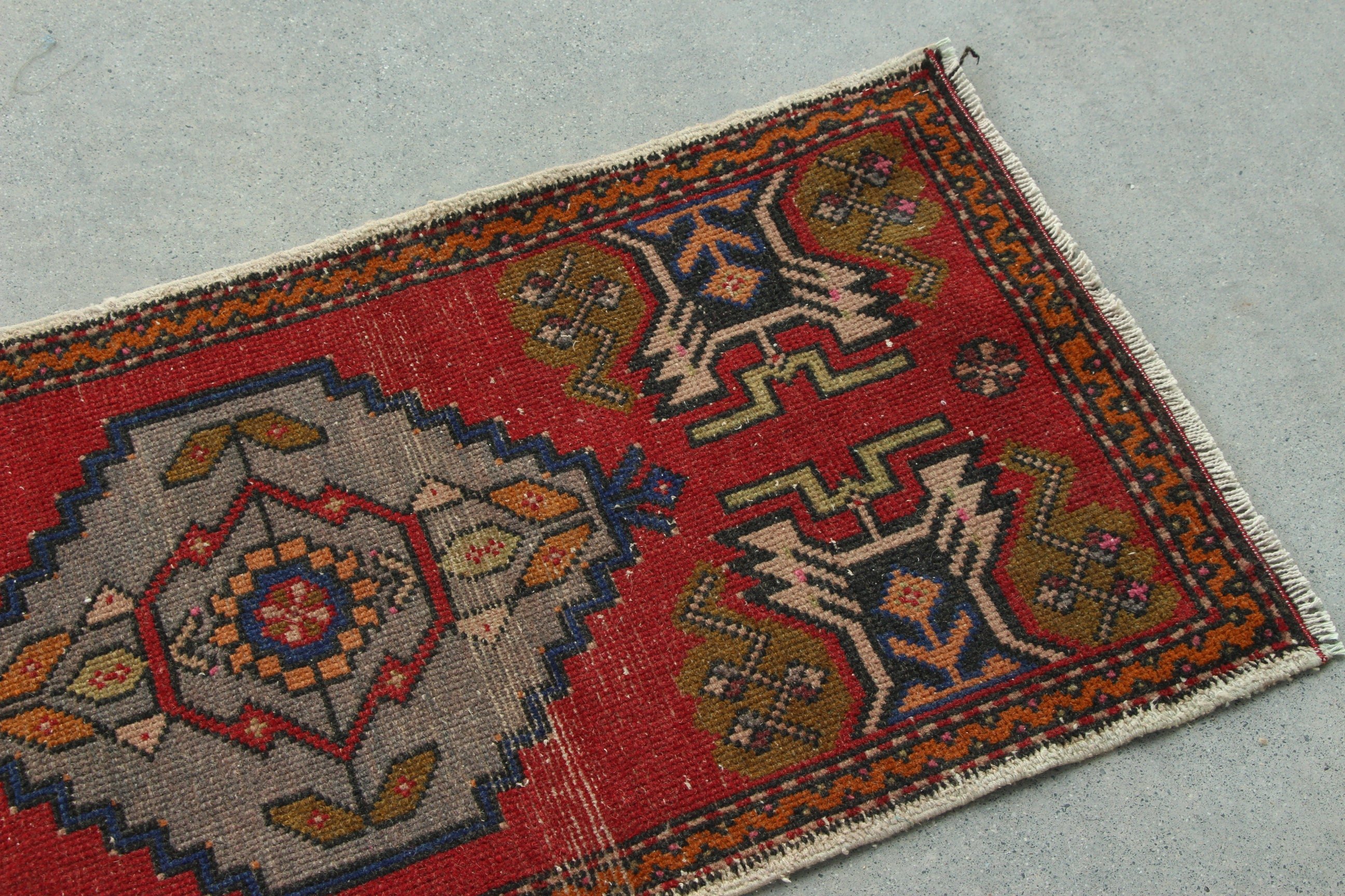 1.7x3.3 ft Küçük Halı, Kırmızı Ev Dekorasyonu Halıları, Lüks Halılar, Vintage Halılar, Türk Halıları, Giriş Halısı, Oryantal Halılar, Yatak Odası Halıları, Yer Halısı