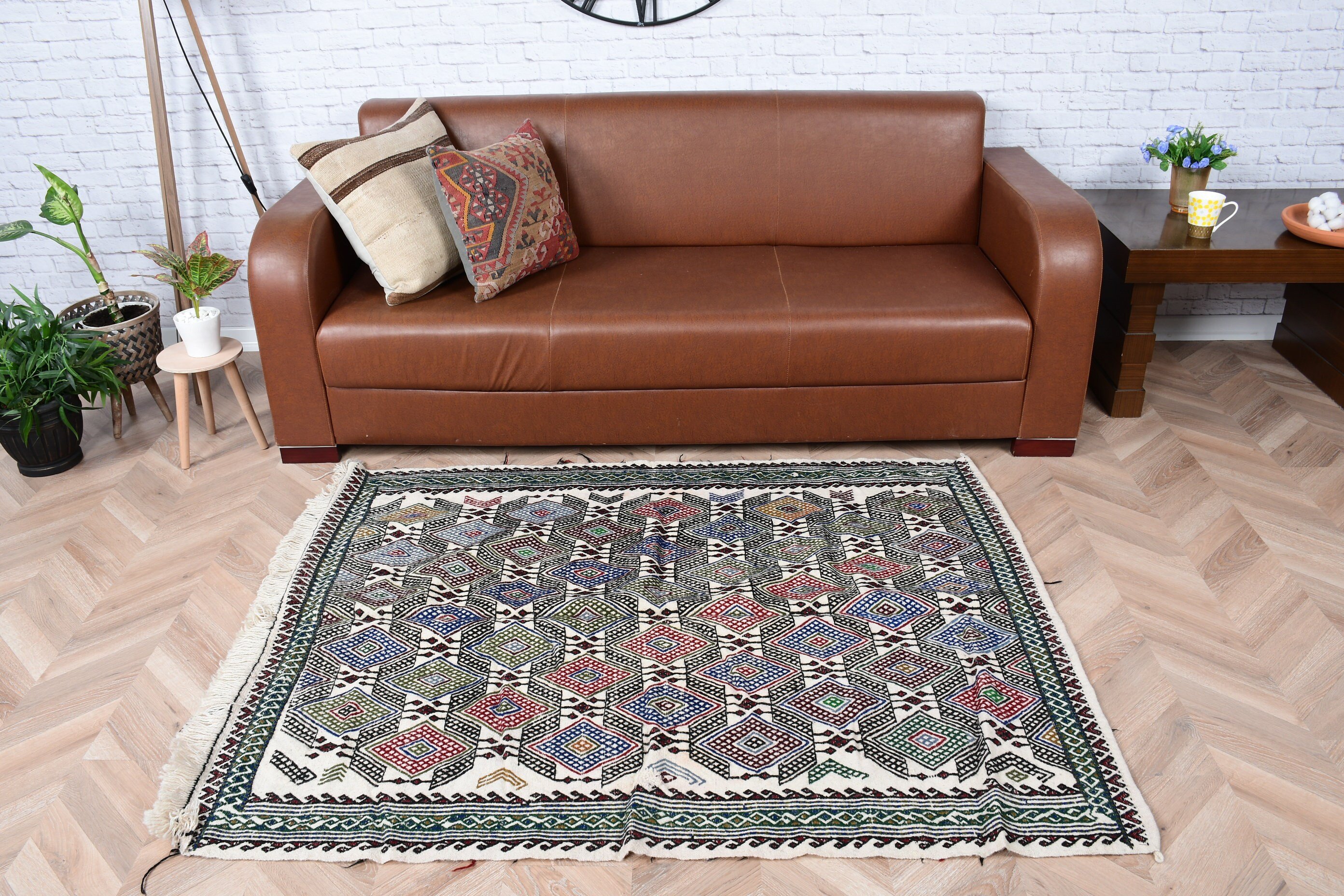 Anadolu Halıları, Eski Halı, 4x5.1 ft Aksan Halıları, Bej Anadolu Halısı, Türk Halıları, Vintage Halılar, Giriş Halıları, Kilim, Yatak Odası Halısı, Yün Halılar