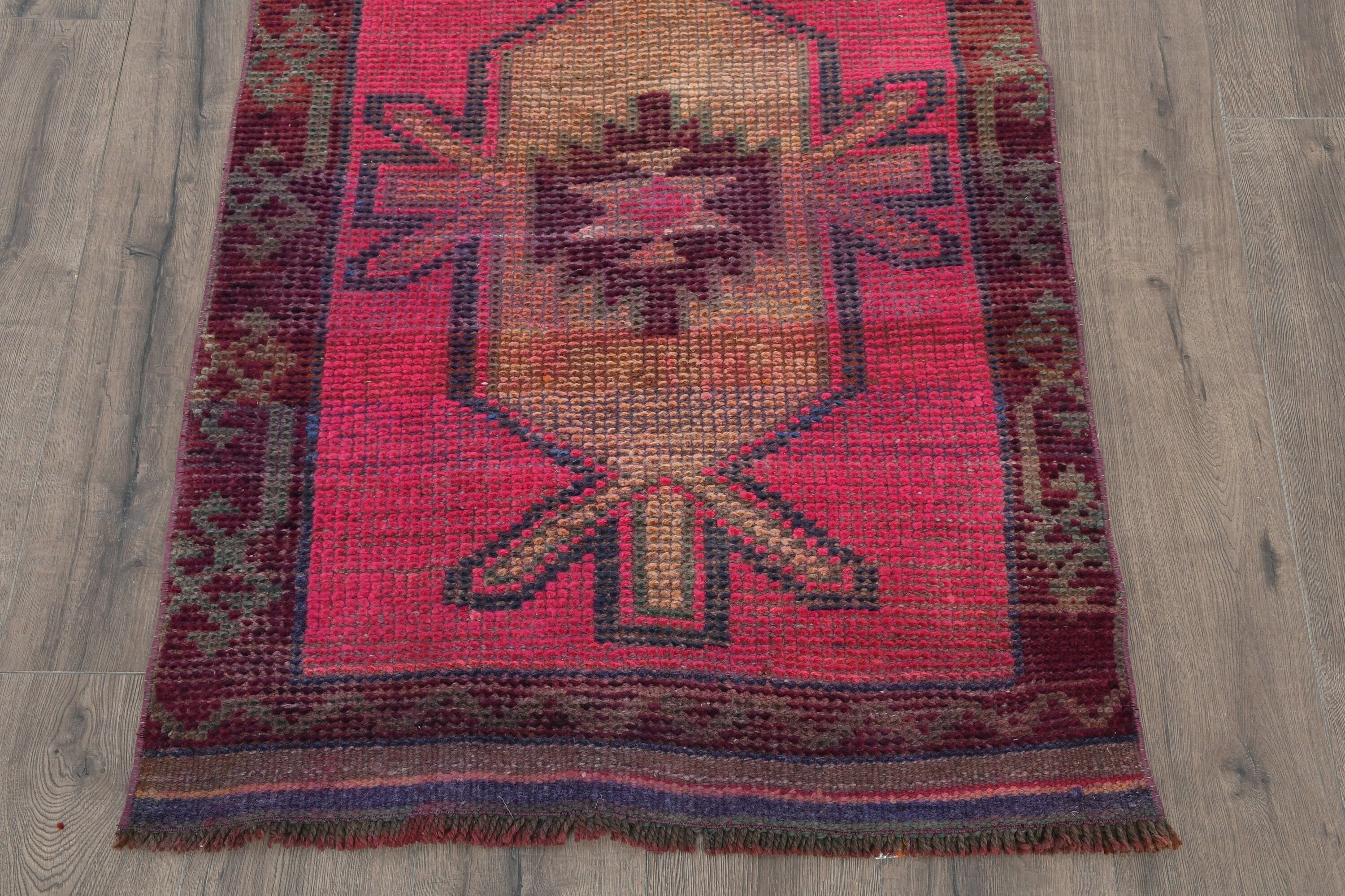 Rugs for Hallway, Floor Rug, Turkish Rugs, Vintage Rug, Stair Rug, Cool Rug, Corridor Rugs, Pink  2.8x13 ft Runner Rug