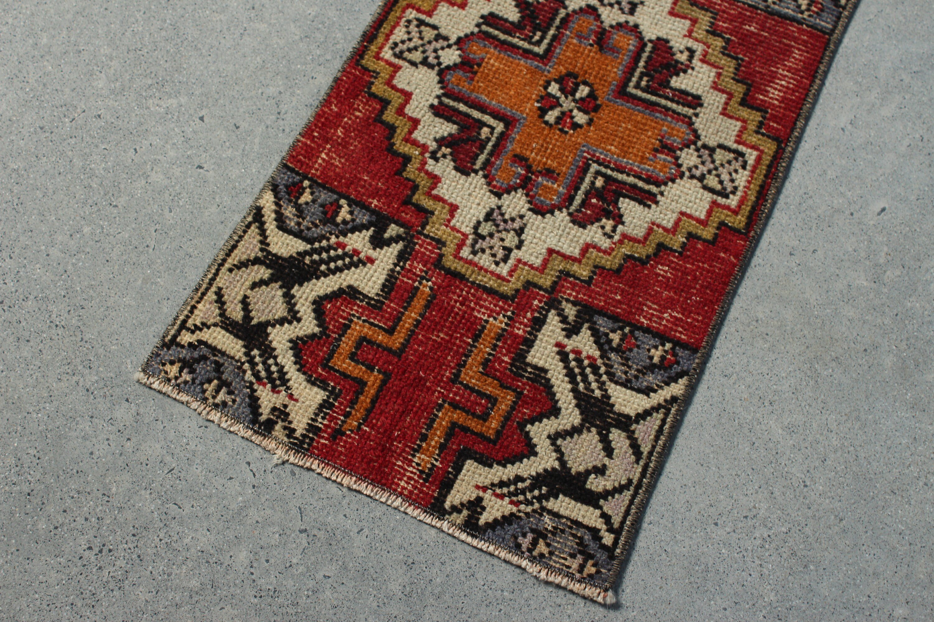 Türk Halısı, Boho Halısı, Banyo Halısı, Pastel Halı, Yatak Odası Halısı, Vintage Halı, Giriş Halıları, Oryantal Halı, Kırmızı Antika Halı, 1.3x2.6 ft Küçük Halılar