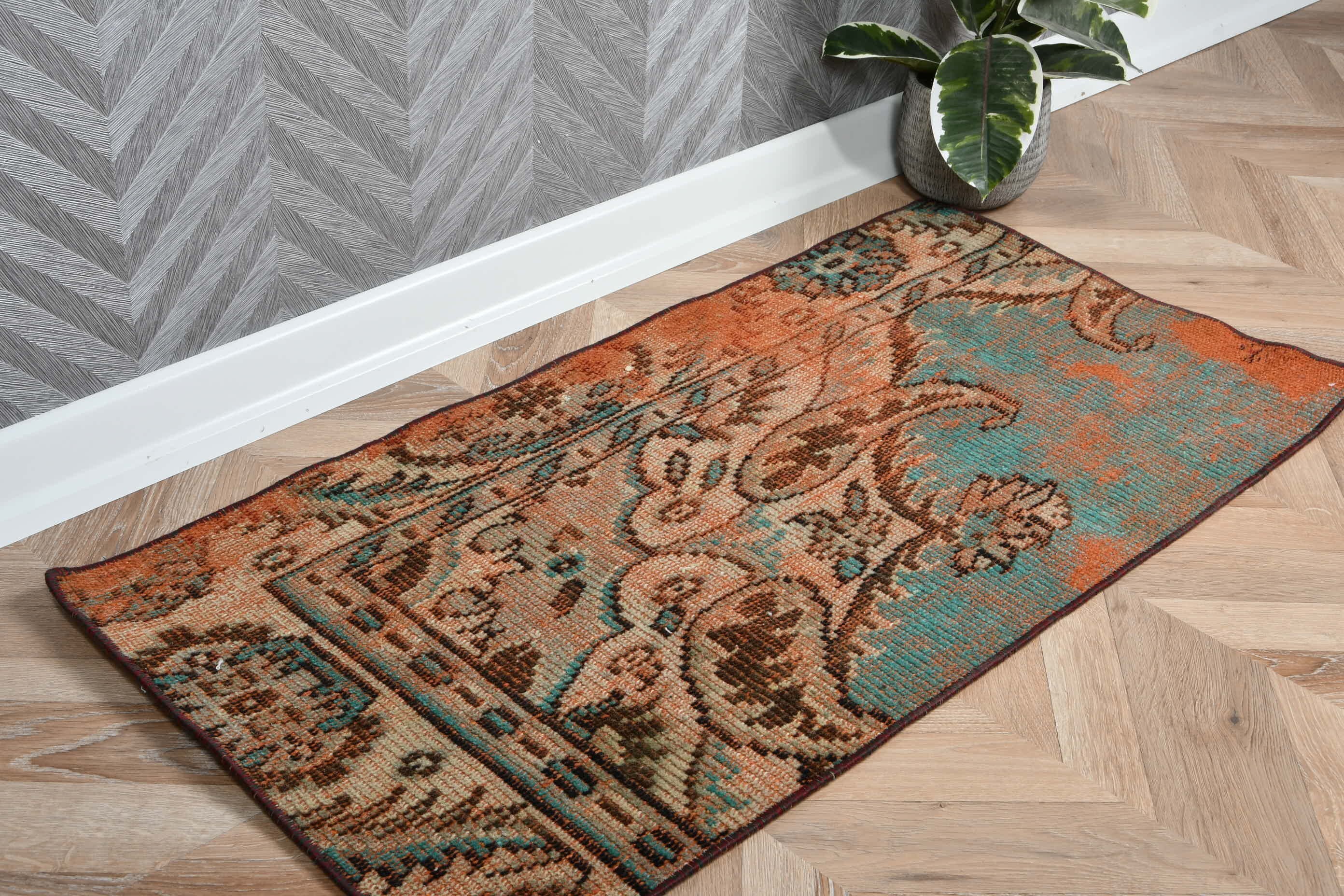 Turkish Rugs, Moroccan Rug, Nursery Rug, Vintage Rugs, Handwoven Rug, Kitchen Rugs, Brown  1.6x3.3 ft Small Rug, Bedroom Rug