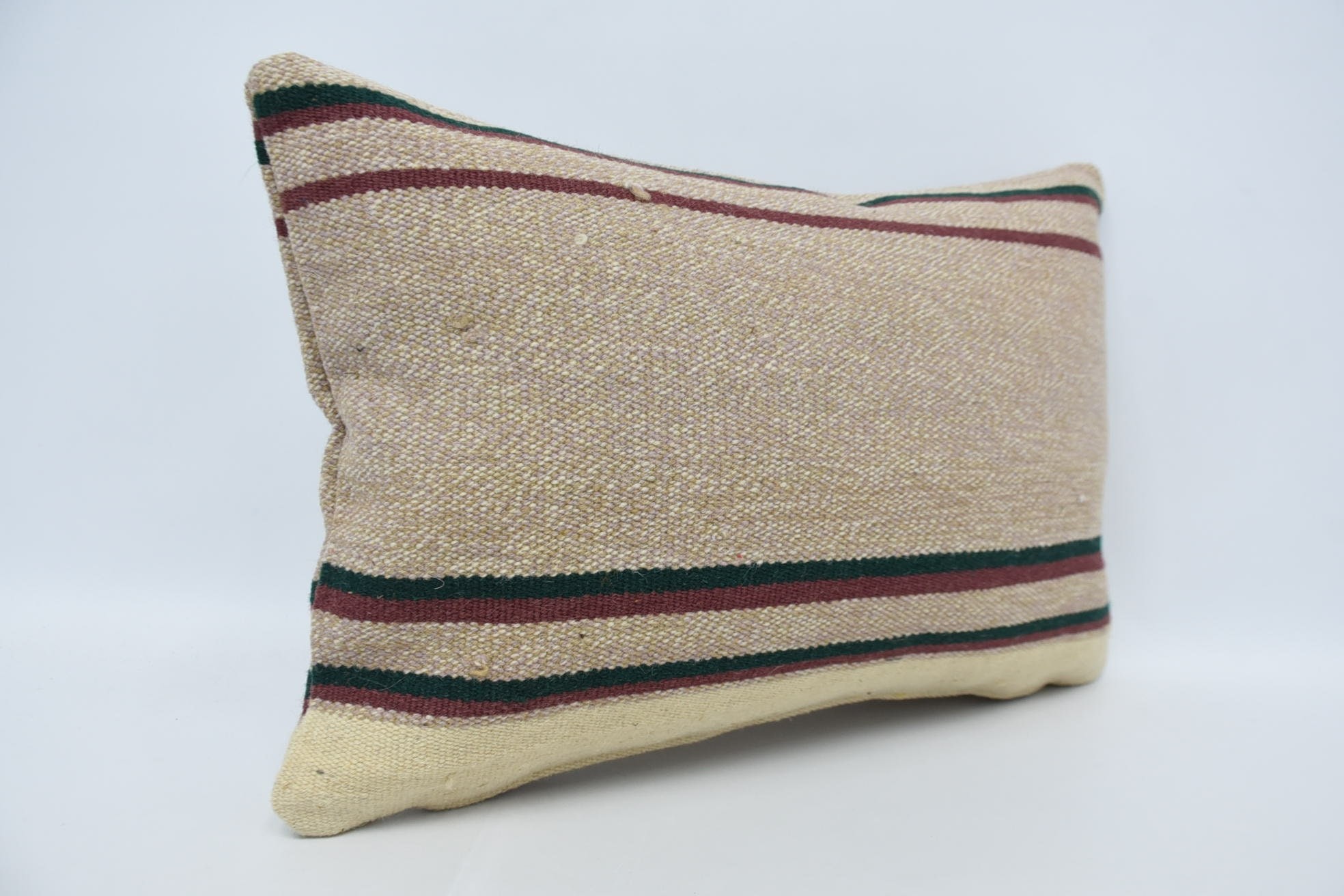 Vintage Kilim Pillow, Boho Pillow Sham Cover, Wool Kilim Pillow Pillow, Boho Pillow, 16"x24" Beige Cushion Cover, Customized Cushion Cover