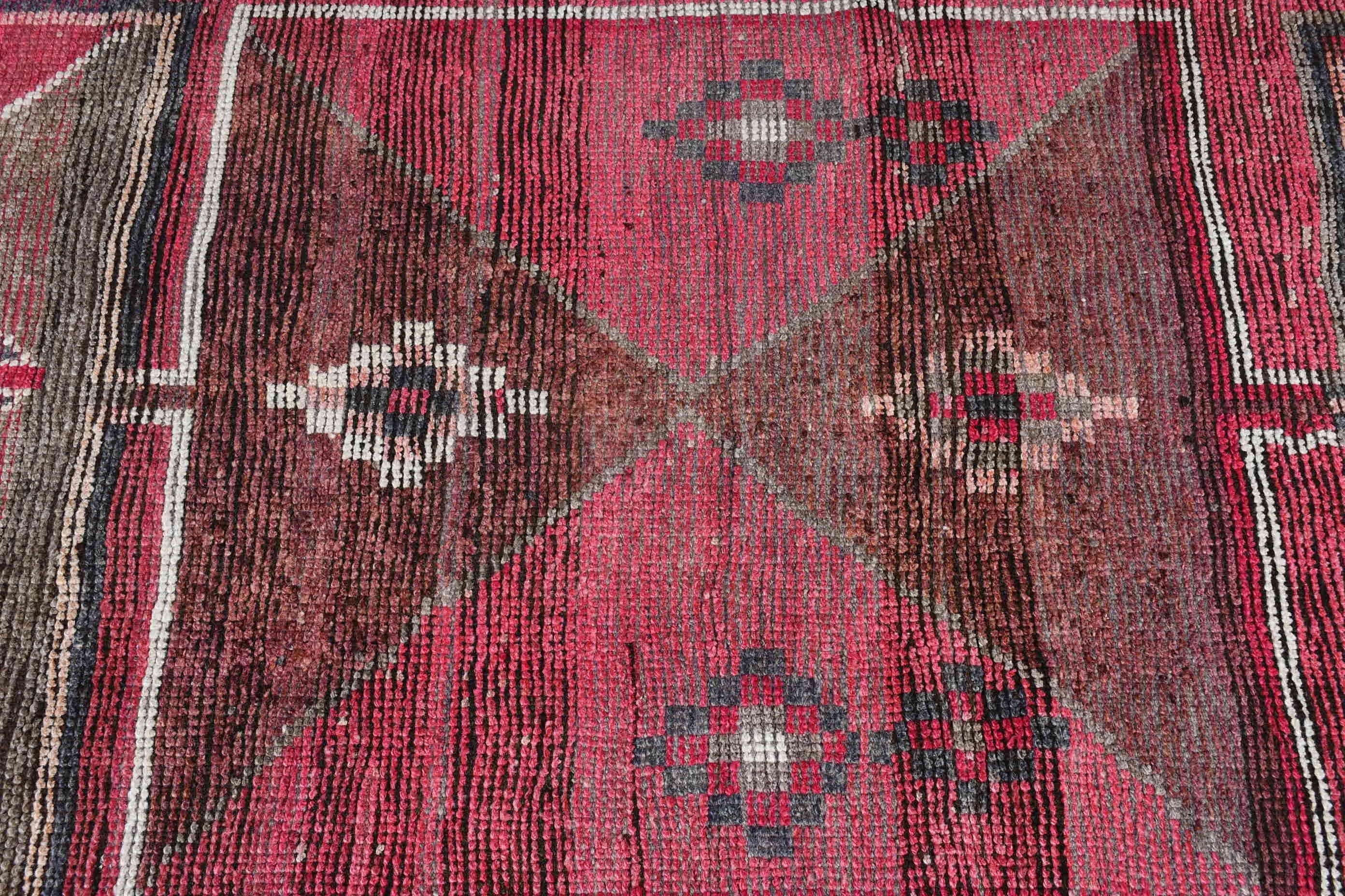 Bedroom Rug, Corridor Rug, Pink Oushak Rug, Turkish Rug, Vintage Rug, Flatweave Rug, 3x9.4 ft Runner Rugs, Kitchen Rug, Rugs for Hallway