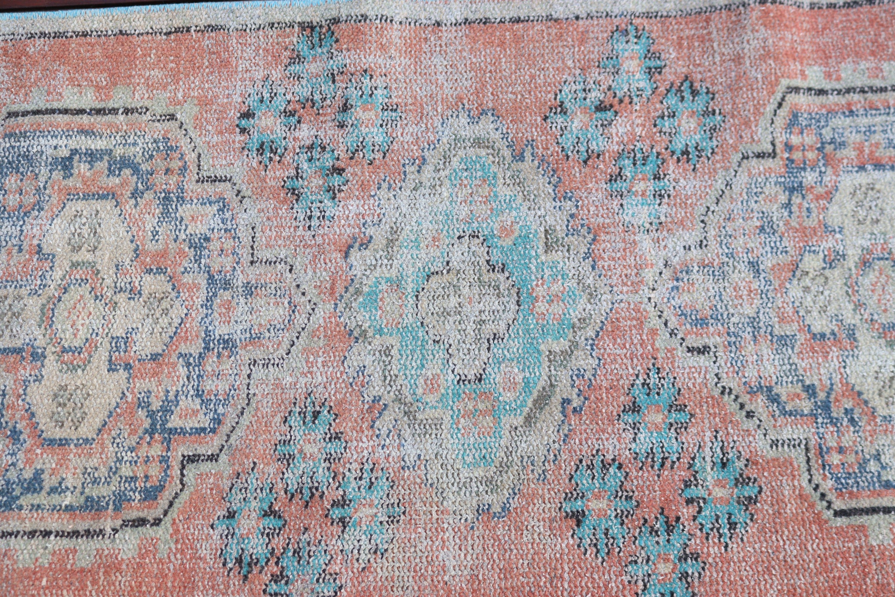 Merdiven Halısı, Turuncu Ev Dekor Halıları, Türk Halısı, Dış Mekan Halısı, Boho Halıları, Vintage Runner Halısı, Vintage Halıları, Yer Halıları, 1.9x8.5 ft Runner Halısı