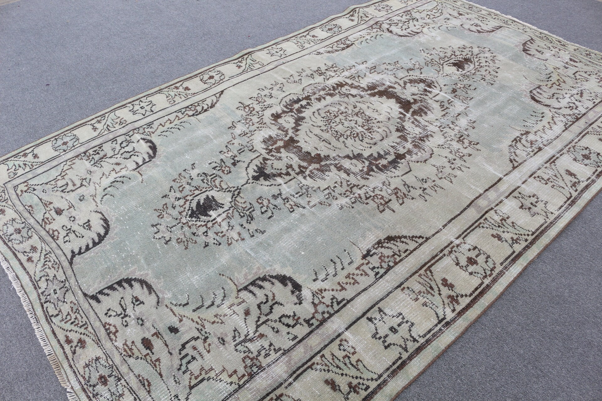 Kahverengi Yatak Odası Halıları, Yer Halısı, Yemek Odası Halıları, Sanat Halısı, Türk Halıları, Yün Halısı, Vintage Halı, 5.8x9.5 ft Büyük Halı, Oturma Odası Halısı