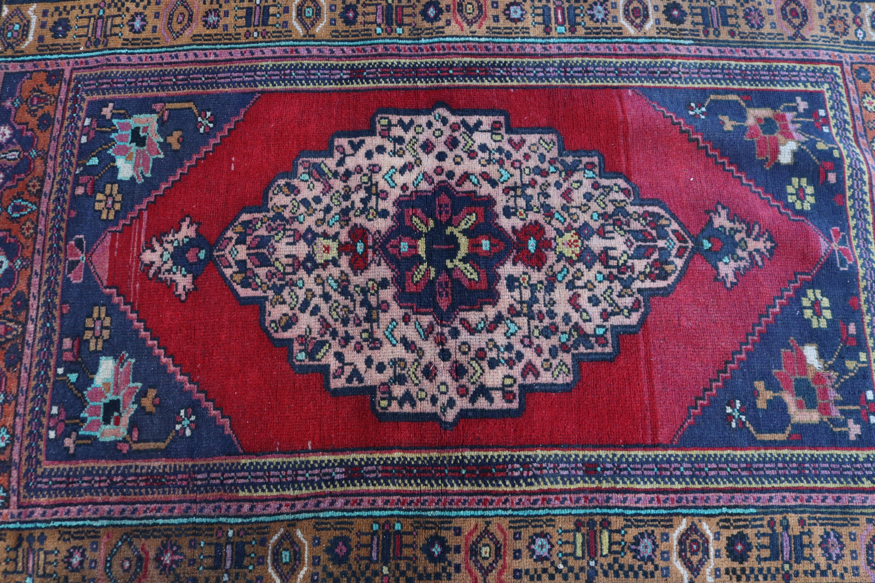 Office Rugs, Turkish Rug, Red Oriental Rugs, Home Decor Rug, Bedroom Rugs, Rugs for Entry, Vintage Rugs, Wool Rug, 3.3x5.7 ft Accent Rug