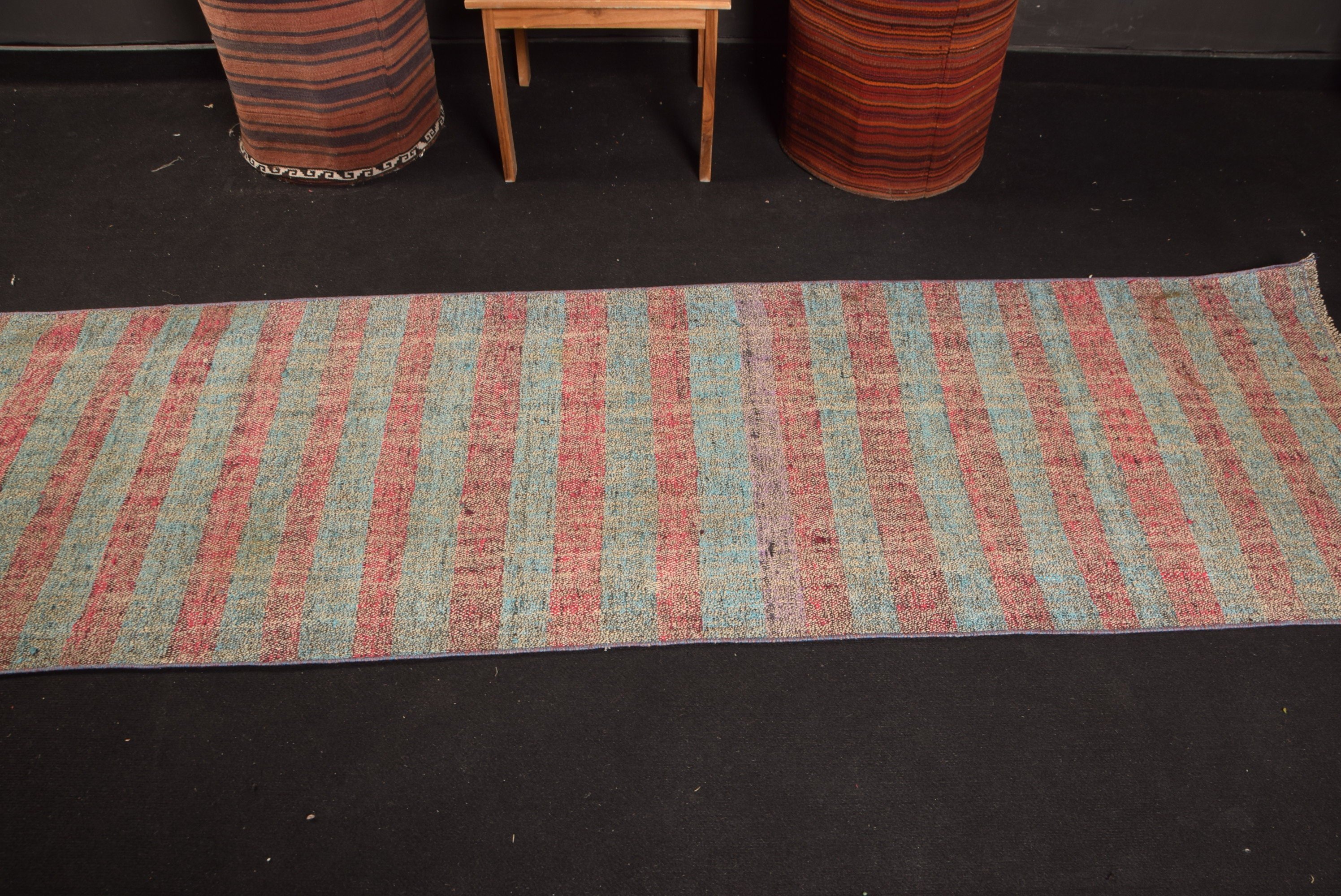 Mavi Oryantal Halılar, Vintage Halılar, Kabile Halısı, Yün Halı, Merdiven Halısı, Kilim, Ev Dekor Halısı, Türk Halısı, Mutfak Halıları, 2,5x8,3 ft Yolluk Halıları