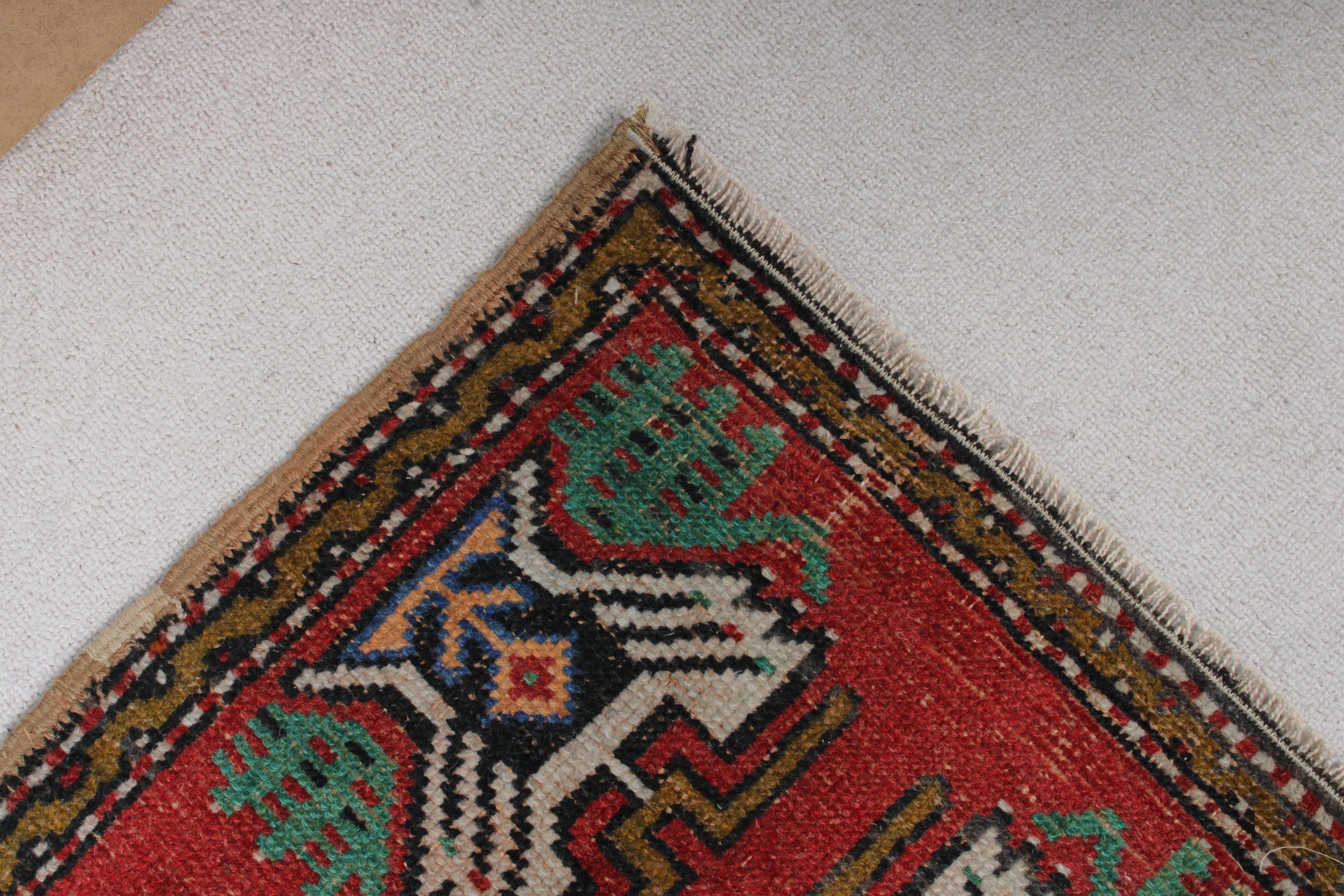 Antique Rug, Vintage Rug, Small Vintage Rug, Kitchen Rug, Bohemian Rugs, Red Neutral Rugs, 1.6x3.2 ft Small Rug, Turkish Rugs, Car Mat Rugs