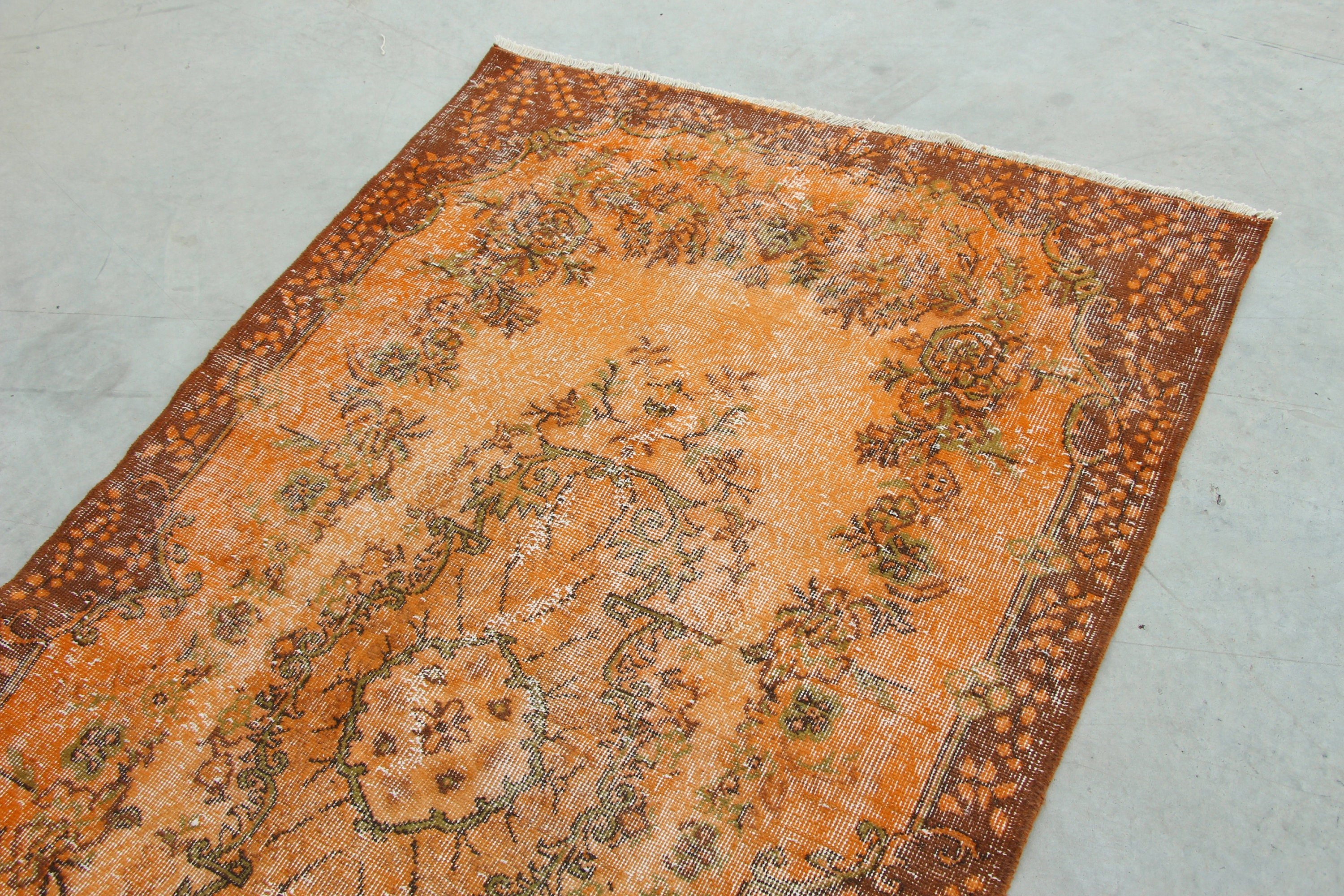 Abstract Rugs, 4x7 ft Area Rugs, Living Room Rug, Nursery Rug, Turkish Rugs, Vintage Rug, Moroccan Rug, Orange Kitchen Rugs