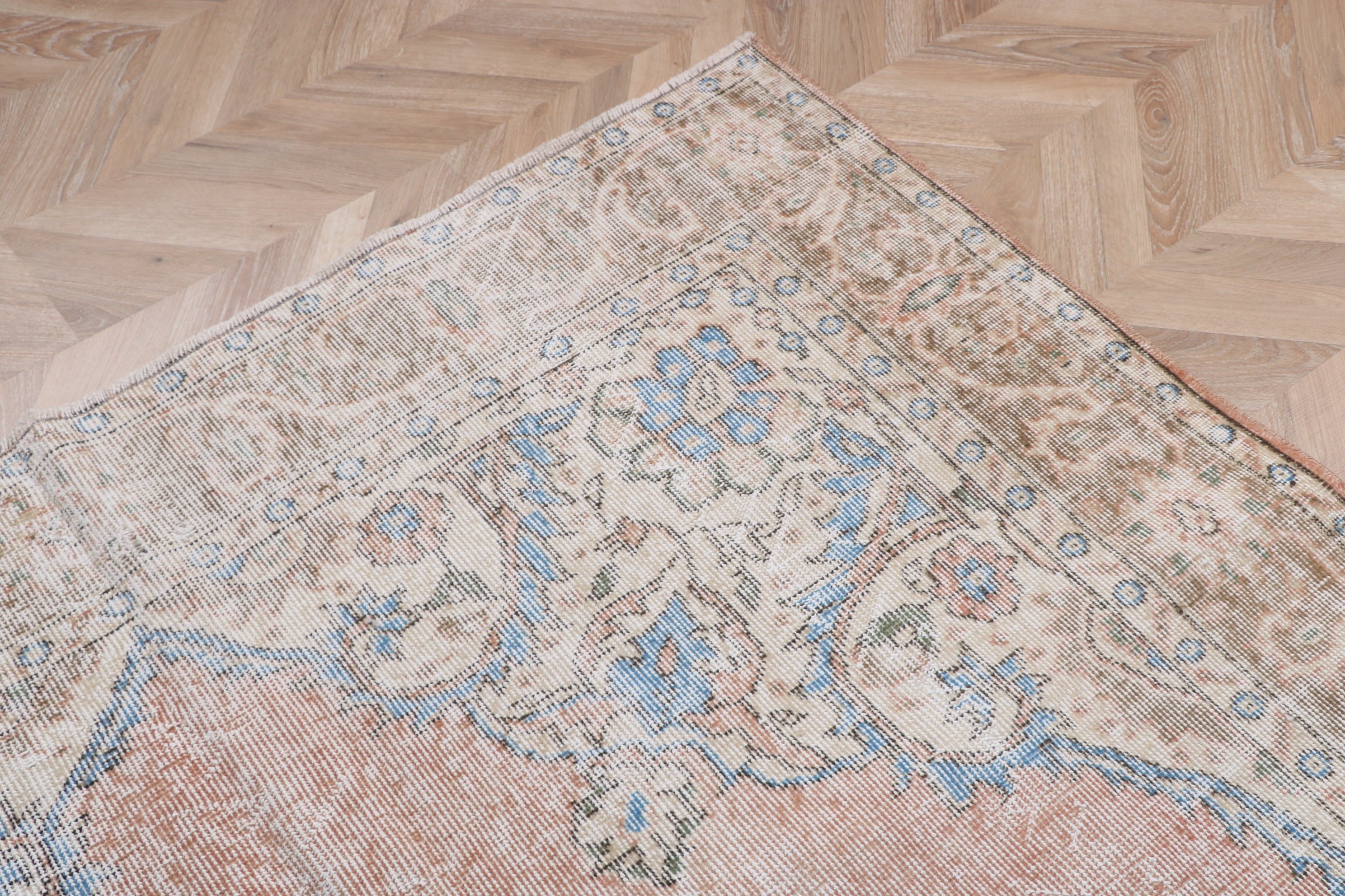 Yatak Odası Halısı, Vintage Halılar, 6x9.8 ft Büyük Halı, Yatak Odası Halıları, Türk Halısı, Oushak Halıları, Yer Halıları, Pembe Yer Halıları, Büyük Boho Halıları