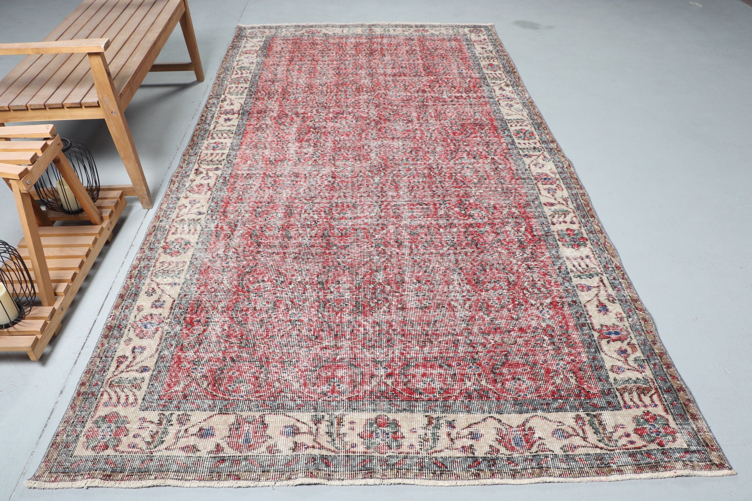 Living Room Rug, Bright Rugs, Vintage Rug, 5.5x10.6 ft Large Rugs, Anatolian Rug, Floor Rug, Bedroom Rug, Red Anatolian Rug, Turkish Rug
