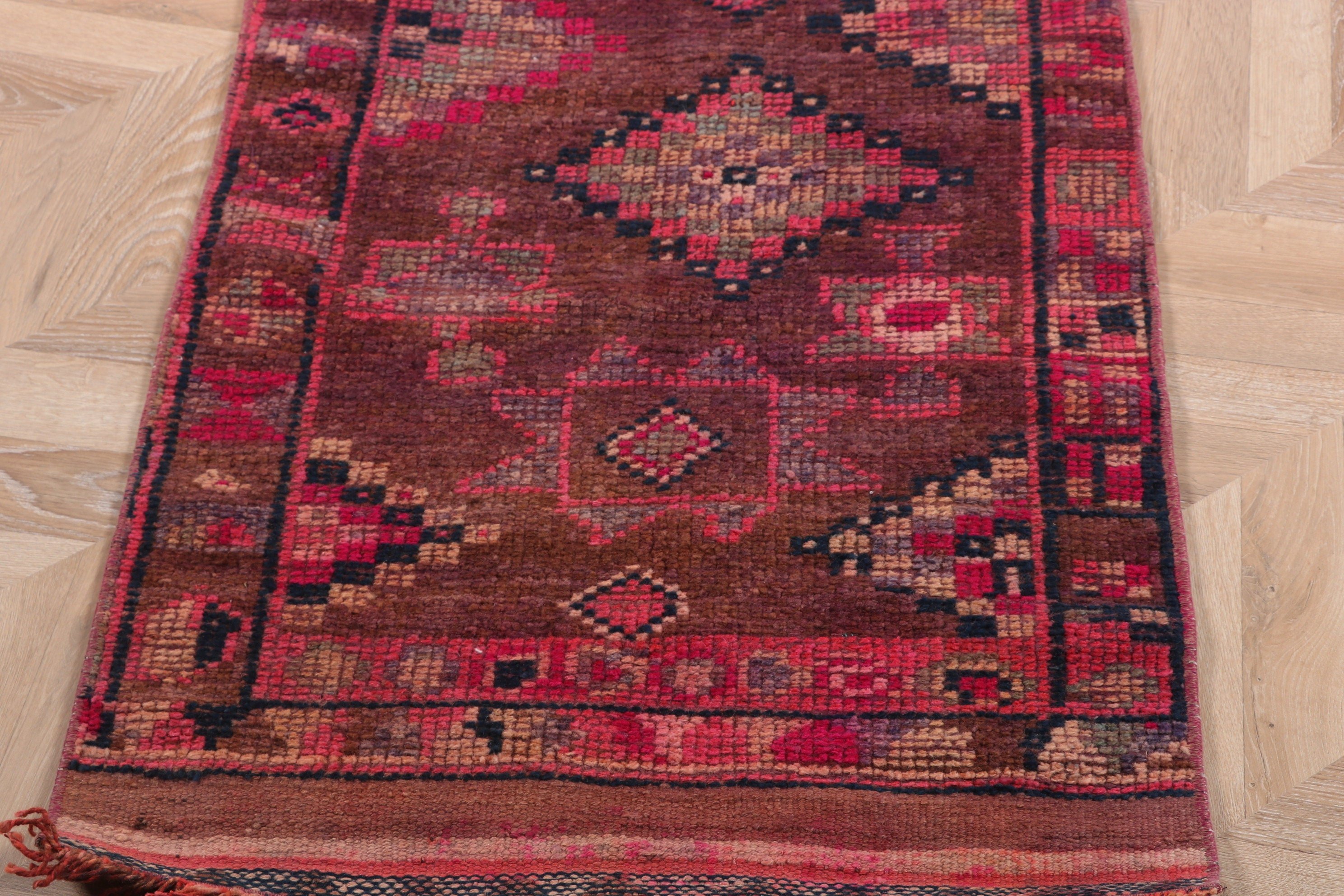 Türk Halısı, Düz Dokuma Halılar, Kahverengi Soğuk Halılar, Ofis Halısı, 2,1x11,2 ft Runner Halısı, Lüks Halı, Vintage Halılar, Koridor Halıları, Koridor Halıları